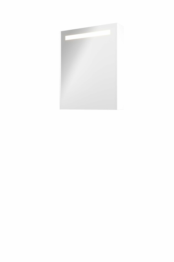 Proline spiegelkast Premium met geint. LED verl. 1 deur 1809355 Mat wit H740xB600xD140