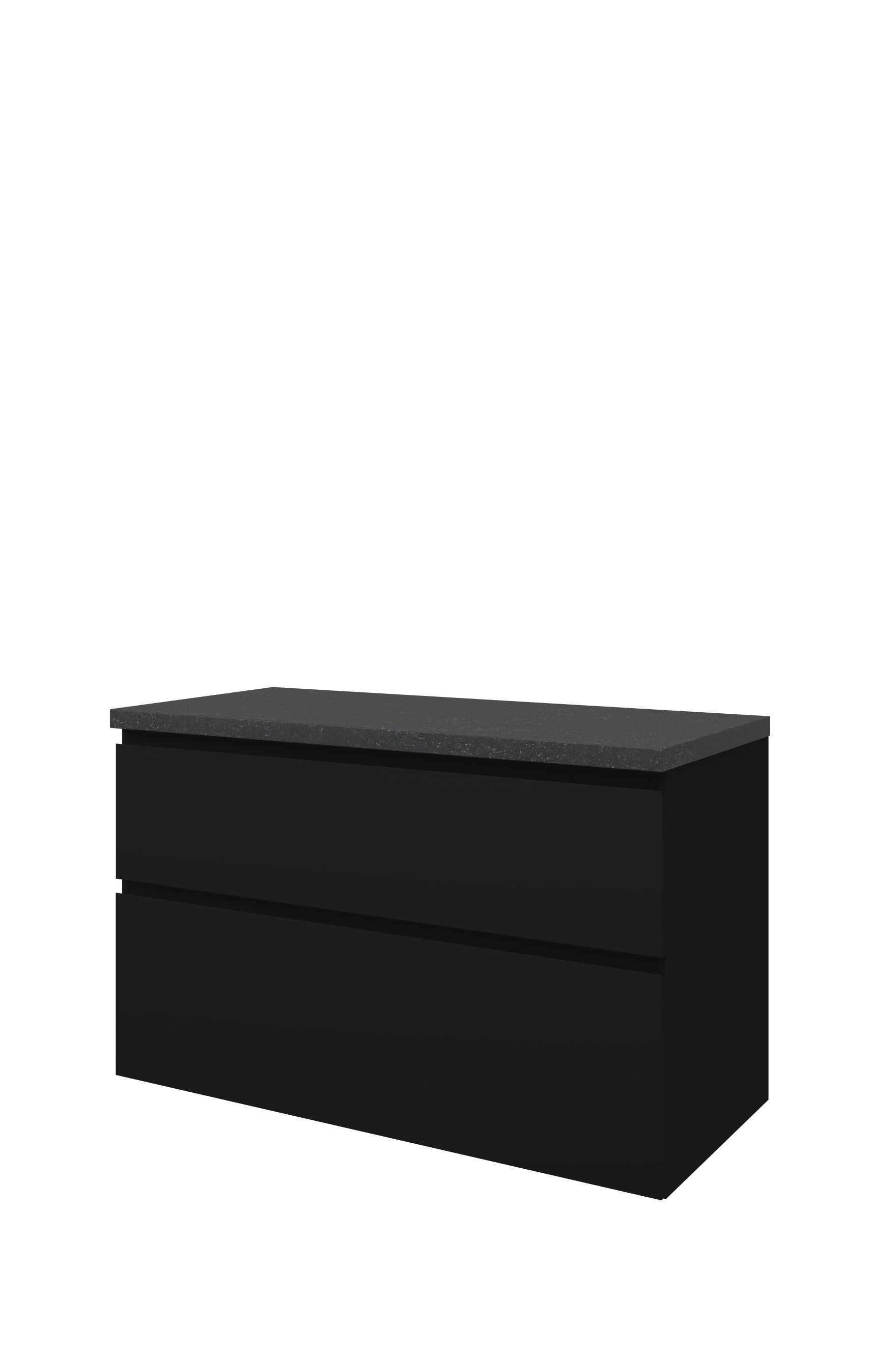 Proline Top afdekplaat hardsteen onderk. a-symm. DBSC100MZ H620xB1000xD460 Mat zwart / Blue stone