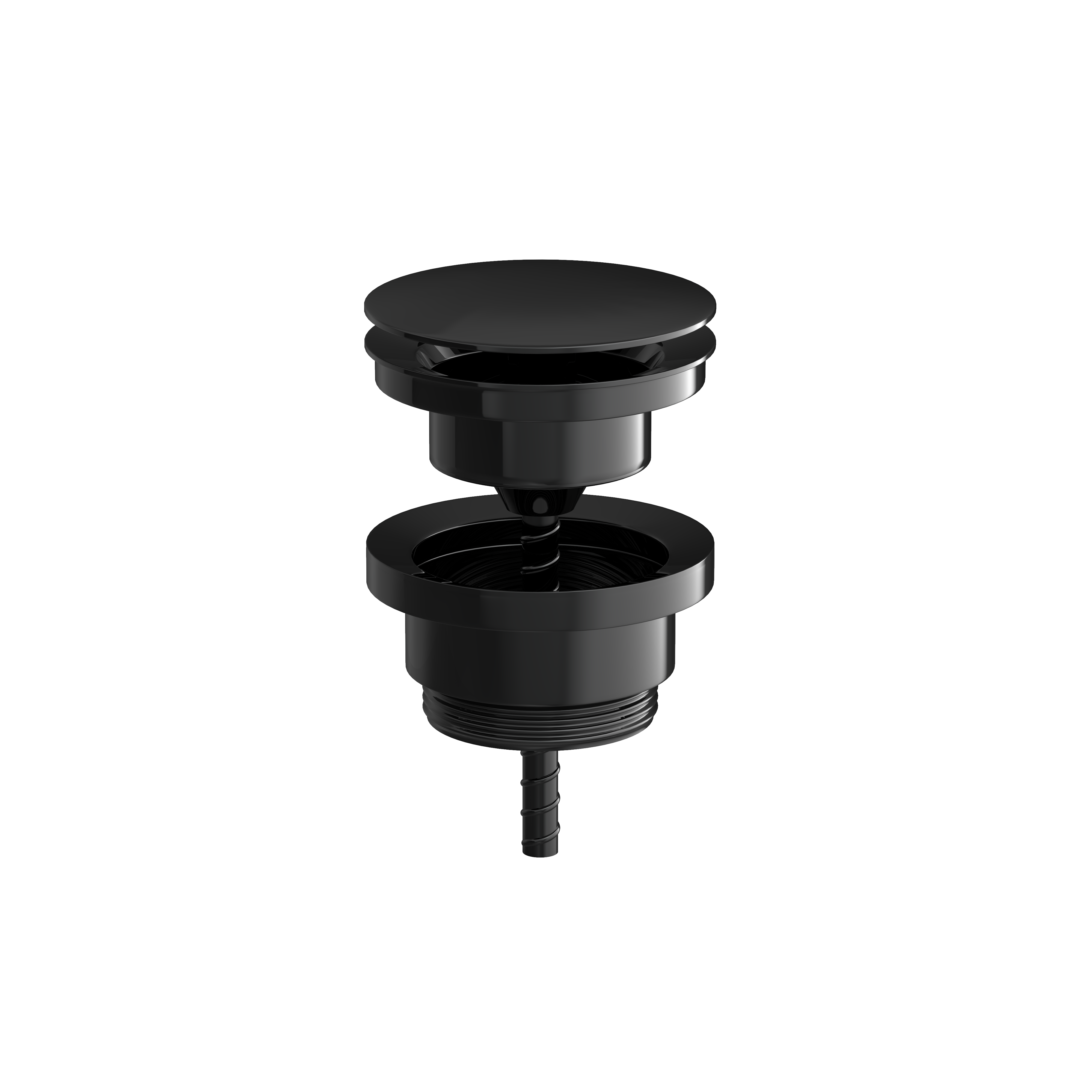 Hotbath Cobber always open plug m. schroef rond P708PBP Gepolijst Zwart PVD