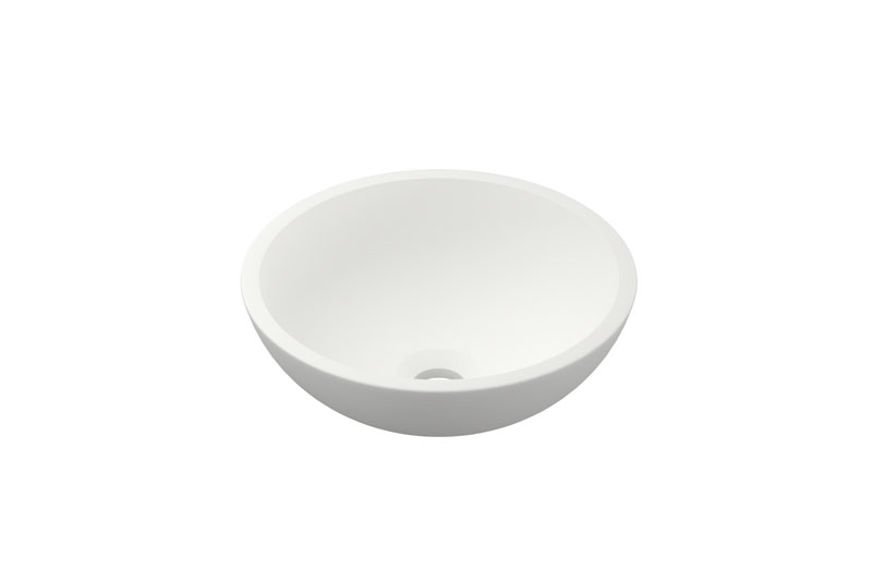 INK Jazz small Opbouw waskom Polystone z. krgt. 3430411 Mat wit Diam.33 H12