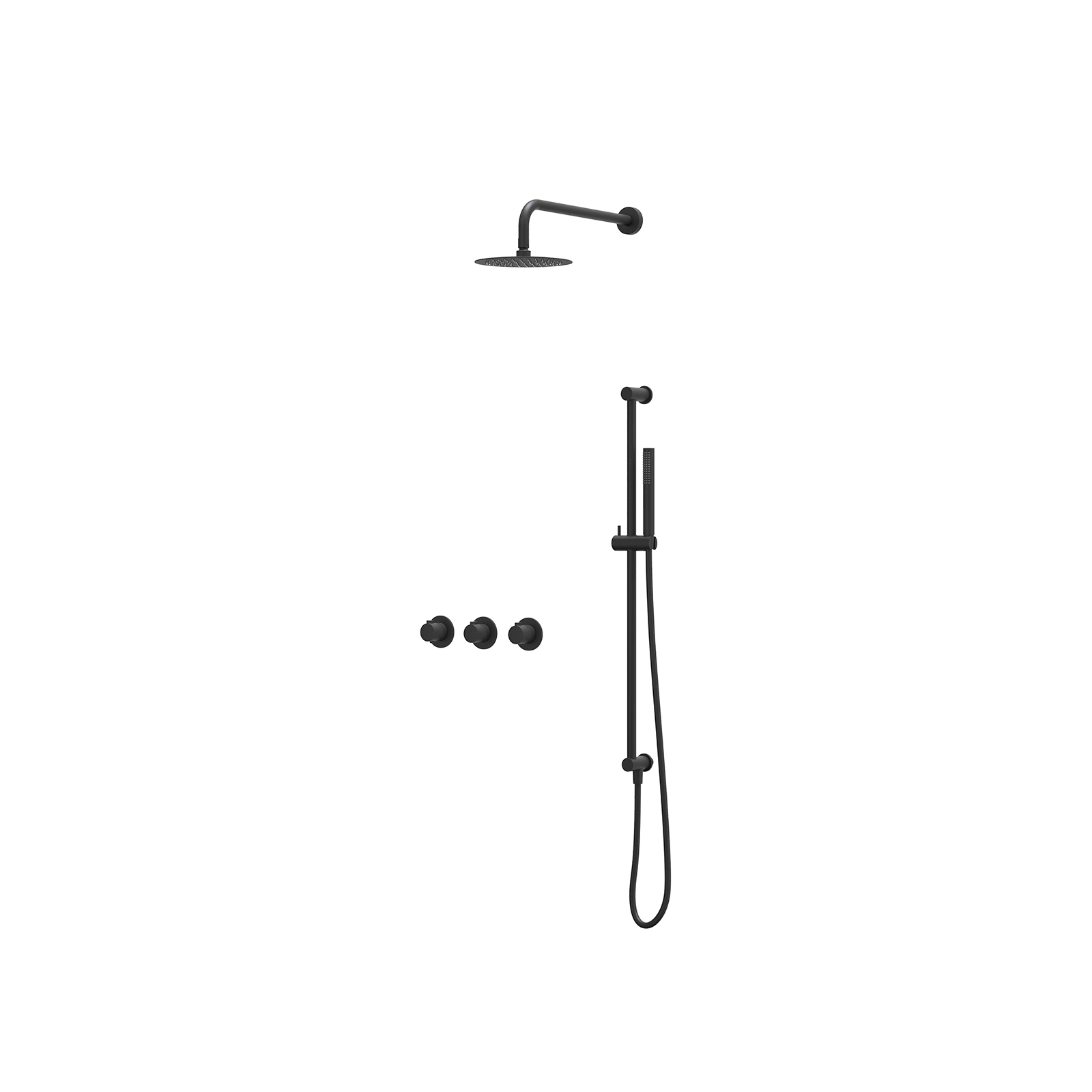 IVY Pact Inbouwset 2 stopkr.  w-arm 20cm sl glijst.  en staafhdd CSP4MZAAAB Mat zwart PED