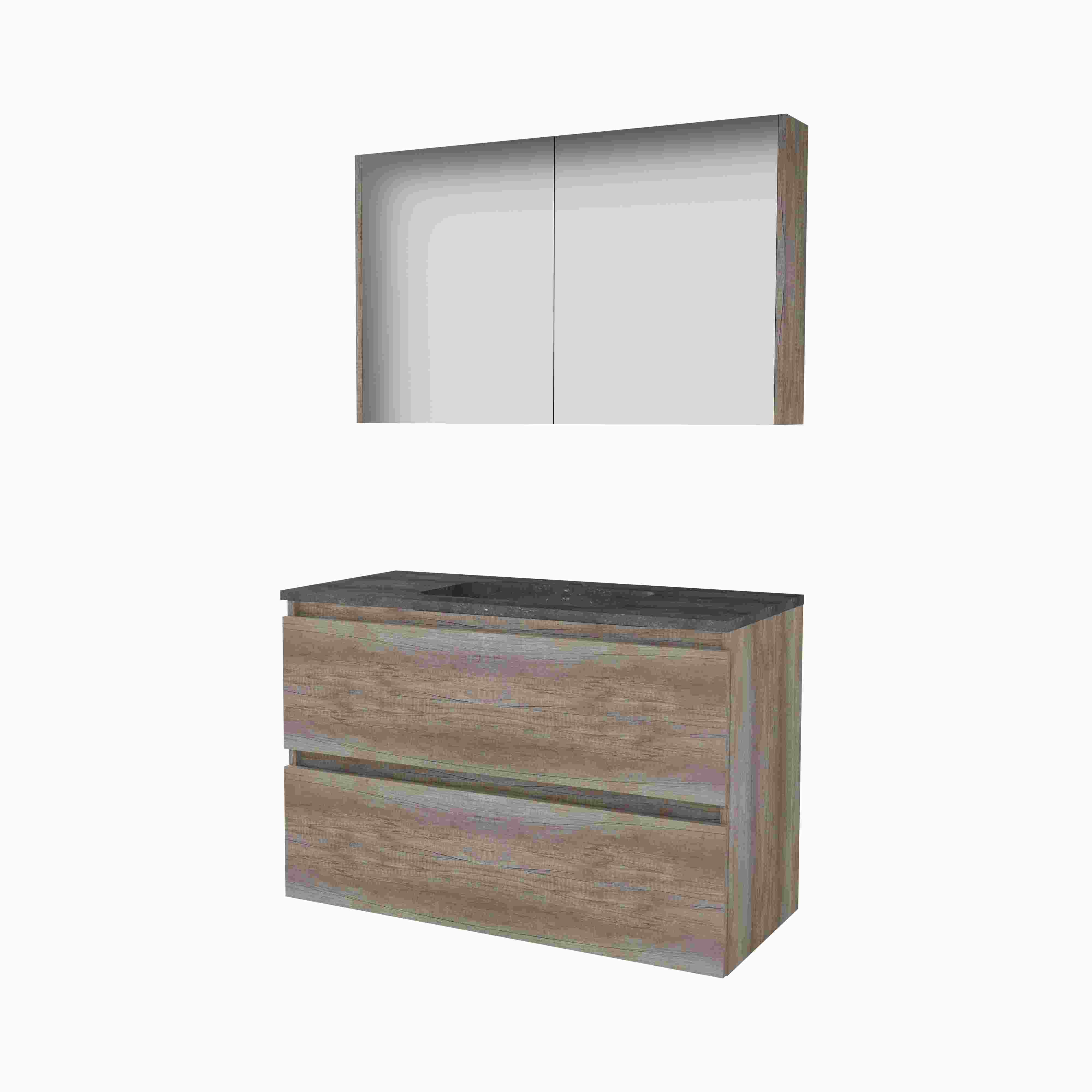 Basic Comfort 46 onderk. GL incl. 2 la + hardst. wast. incl. 1 krgt. incl. sp.kast B1000xD460 Scotch Oak / 1813167