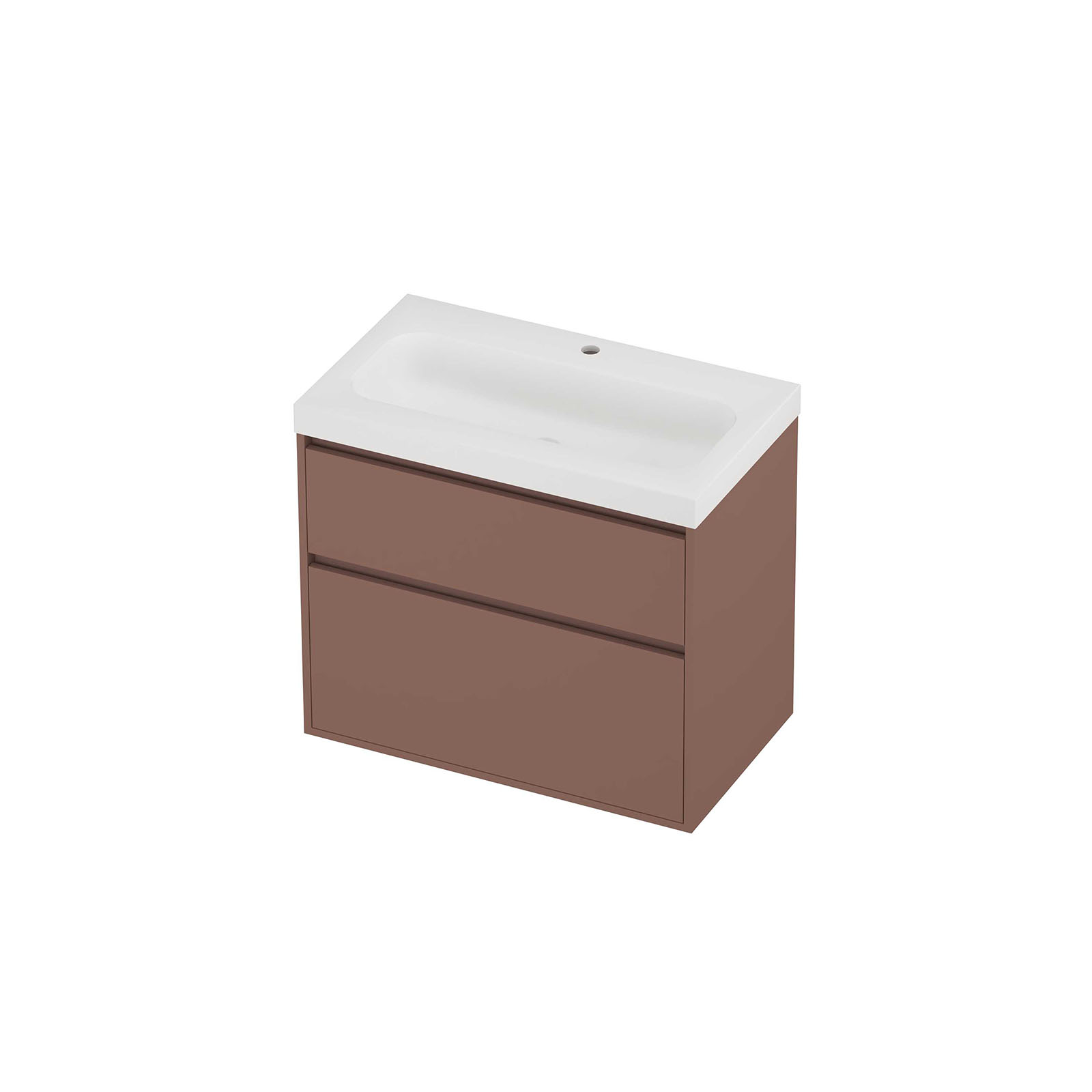 Proline Set polystone Mezza wast. met 1 krgt. en onderk. greepl. 2 la a-sym. in kader HMWG801BB Matt White/Beauty blush 80x46x73