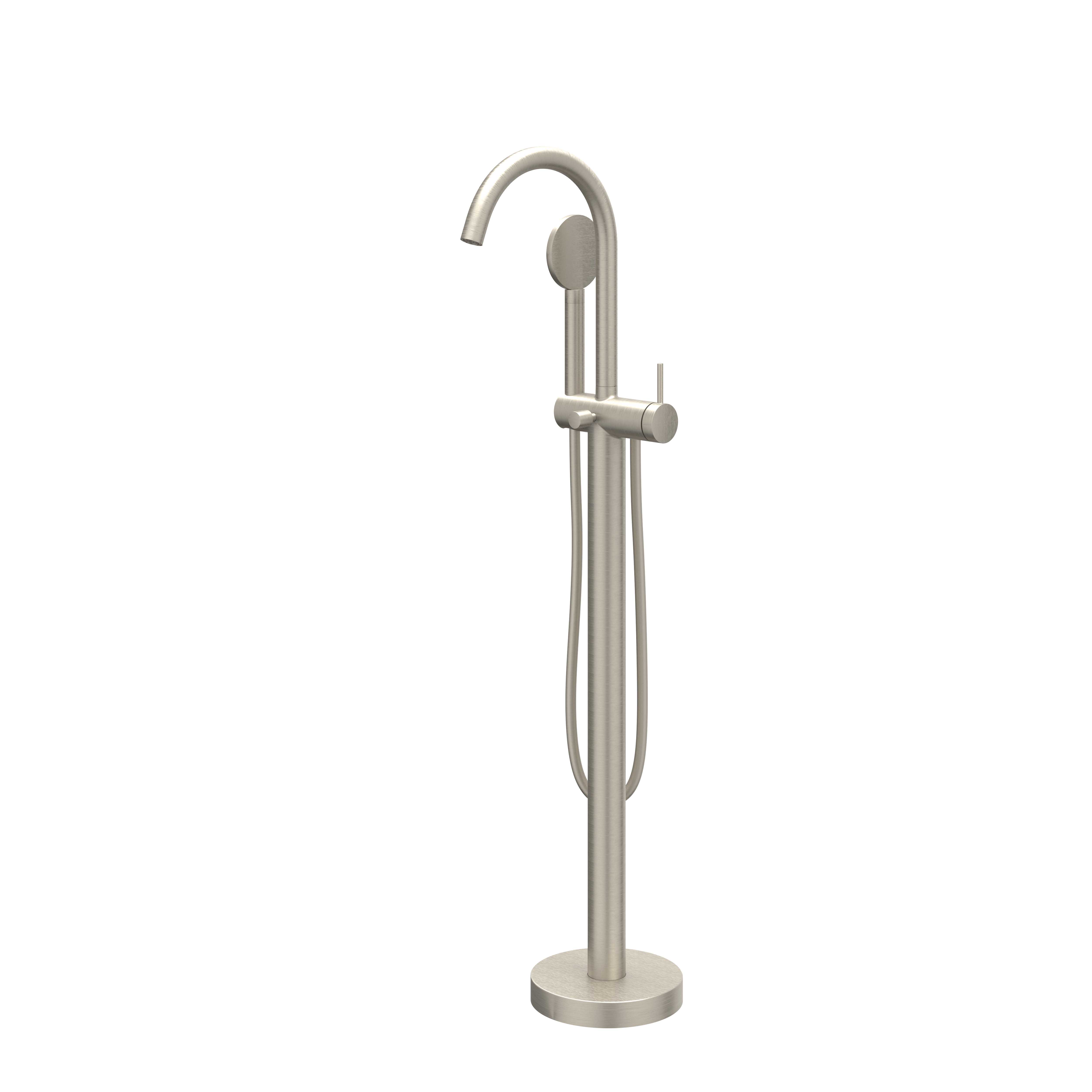 IVY Bond Badkraan vrijstaand m/draaibare uitloop en satin spray handd 6303003 gebr. nickel PVD