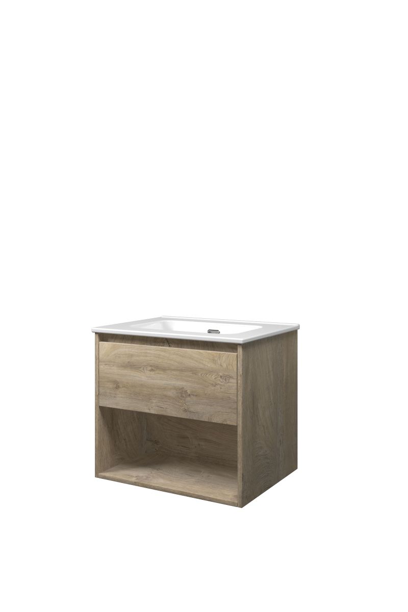 Proline set porselein Elegant wast. z. krgt. en onderk. met schap 1815001 Raw oak/Glans wit H540xB600xD460