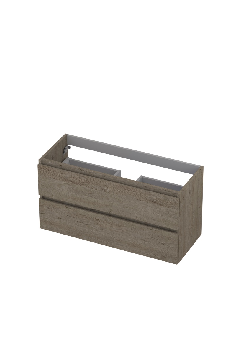 INK onderk. 2 laden greepl. met houten keerlijst 1257029 Greige eiken H520xB1000xD400