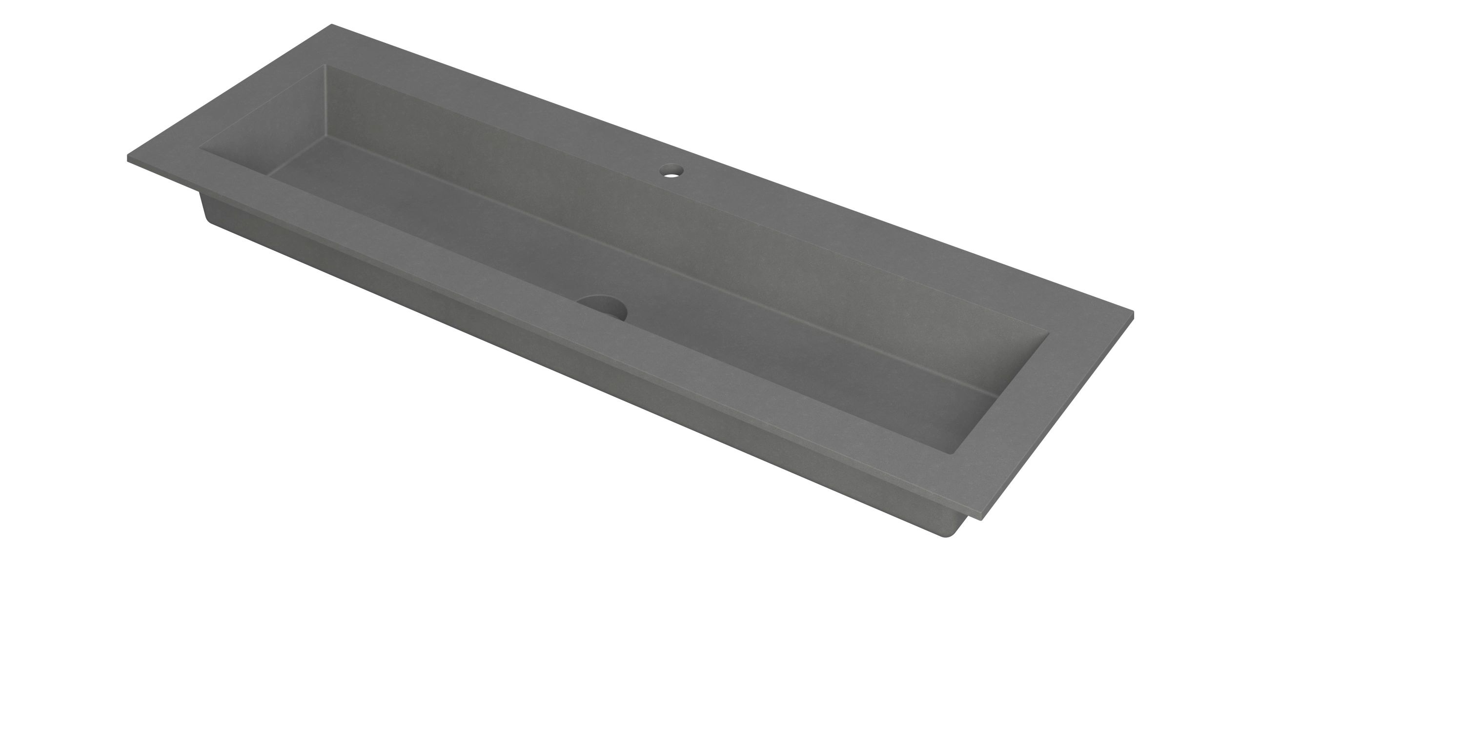 INK Kraft wastafel enkele bak 1 krgt 3417304 Quartz grijs H10xB1400xD450