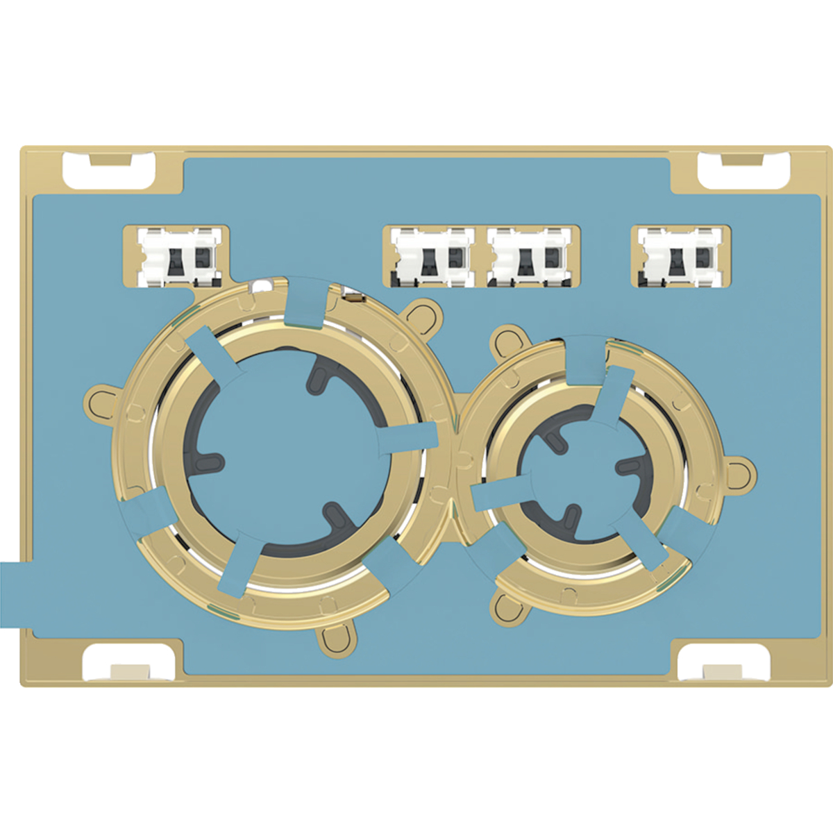 Geberit Sigma50 bedieningsplaat 2- toets round messing - klantspecifiek 115.652.00.1