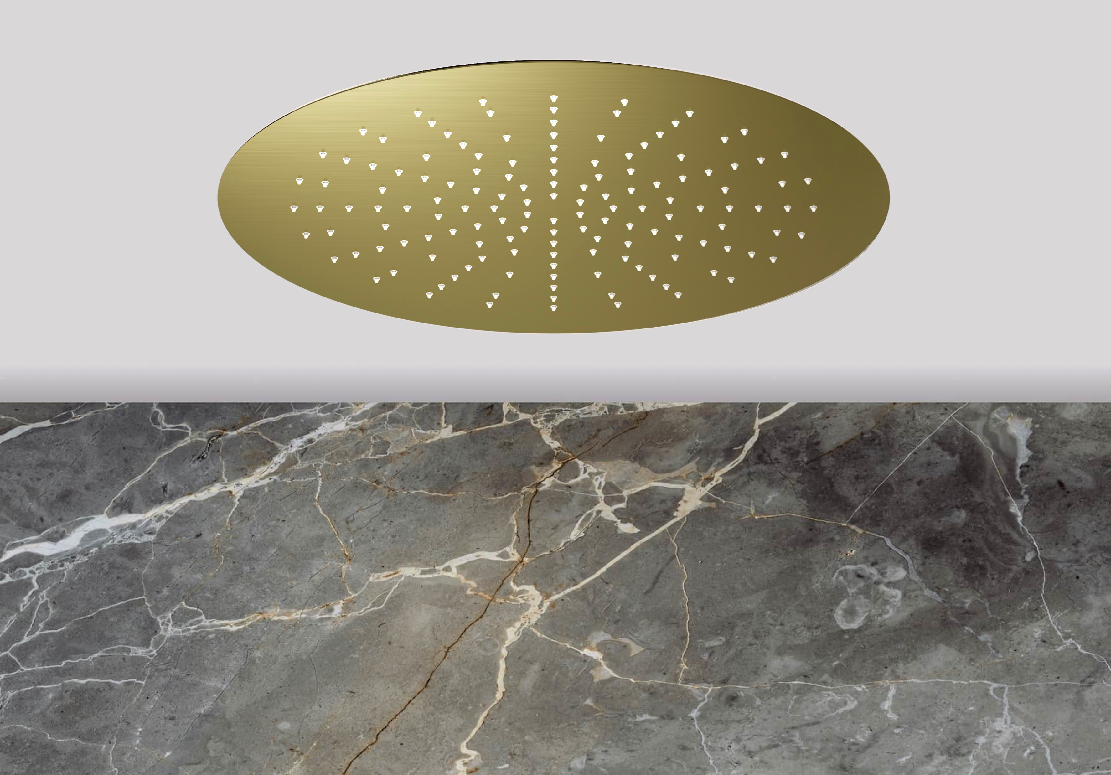 Lagoo Nesso Hoofddouche Easy Peasy 440 m. Easy Fix systeem N8201BB Brushed Brass PVD