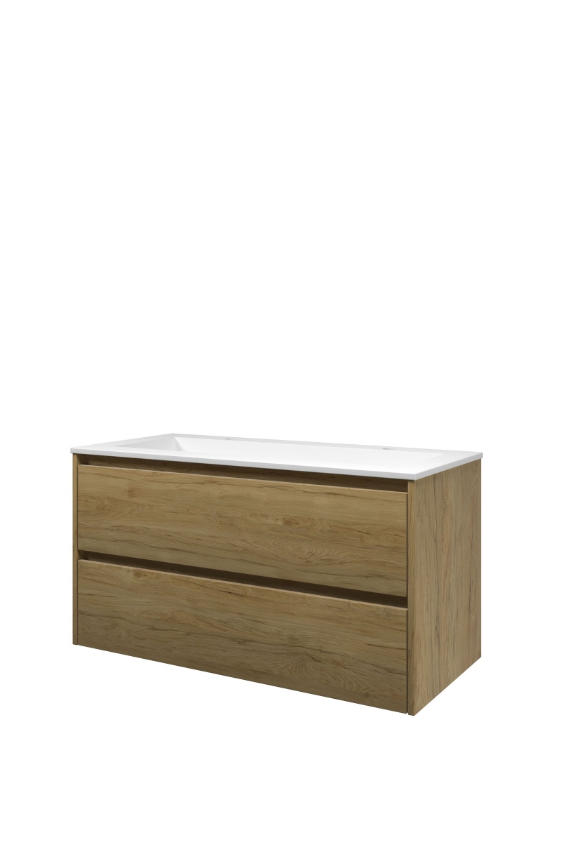Proline set polystone Elegant wast. met 2 krgt. en onderk. sym. 1816232 Ideal oak/Mat wit H540xB1000xD460