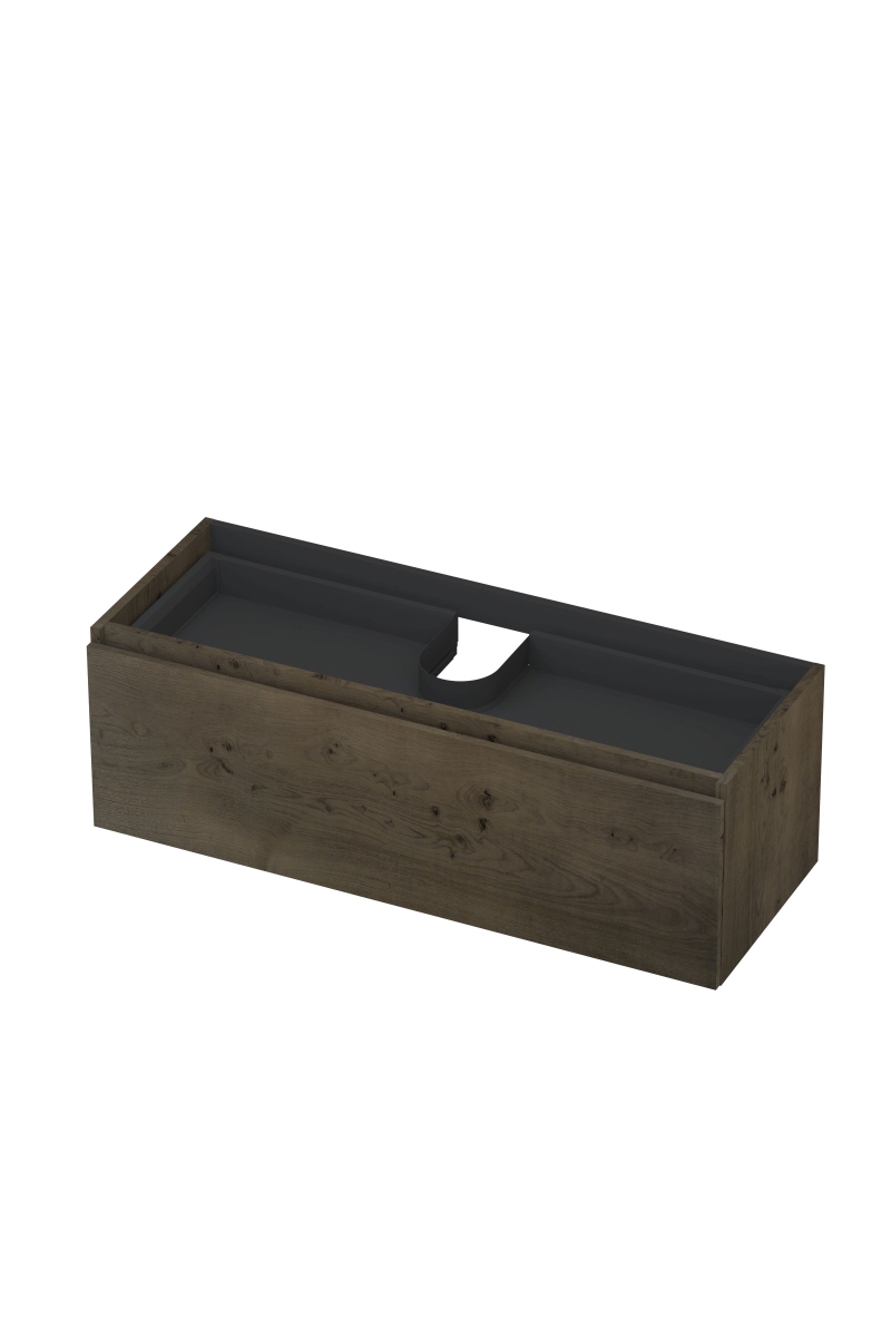 INK Fineer onderkast 1L m. binnenla gr.loos houten keerlijst fineer 1221354 Charcoal H400xB1200xD450