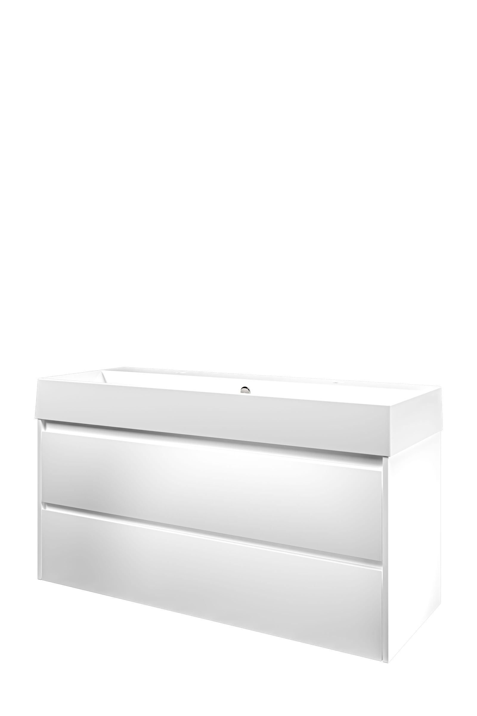 Proline set porselein Loft wast. met 2 krgt. en onderk. sym. ZGWB1202MW Mat wit/Glans wit H620xB1200xD460