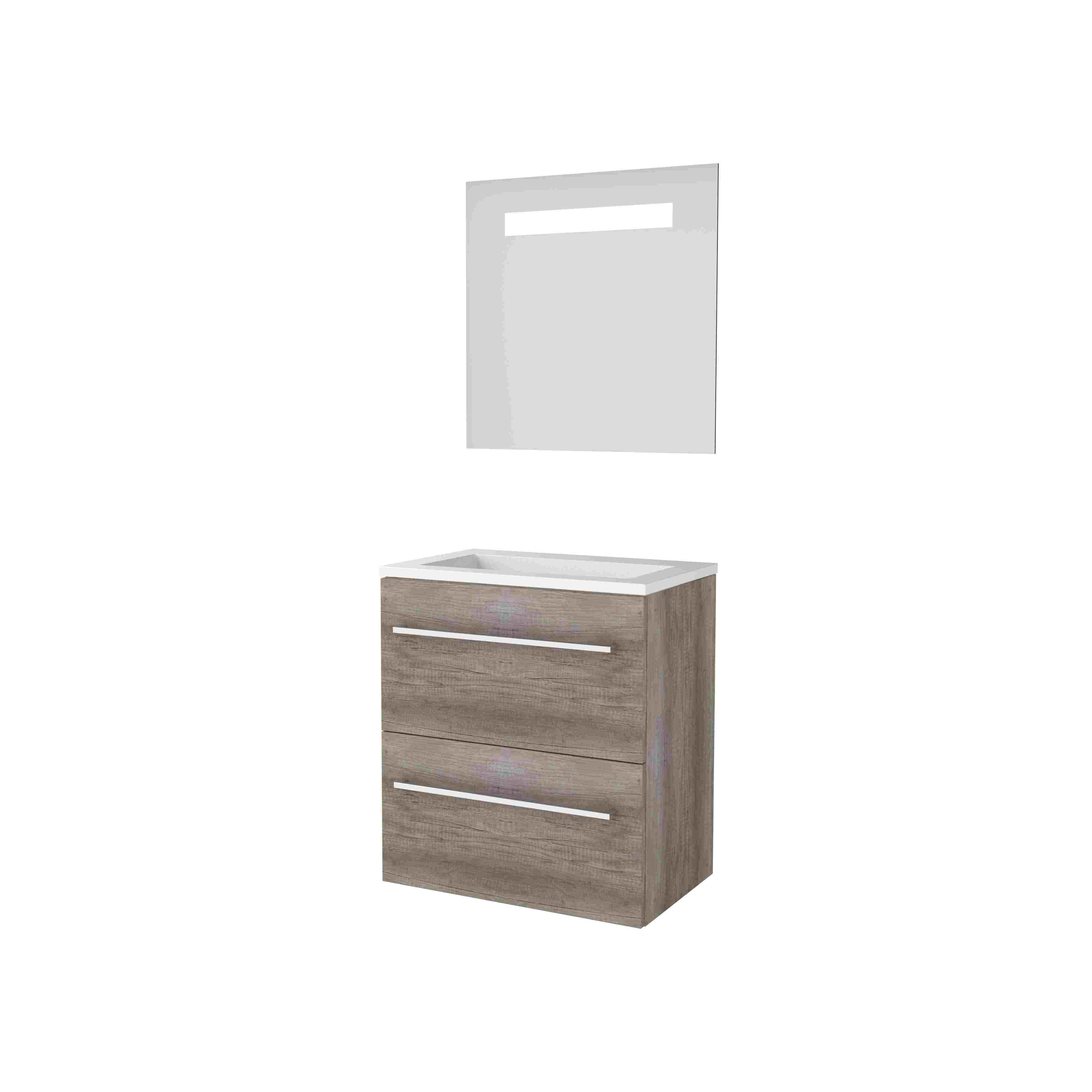 Basic Economic 39 set 60x39cm met gr. 2 la Acryl wast. 0 krgt. incl. spiegel m. verl. E39GR60A0SO Scotch Oak