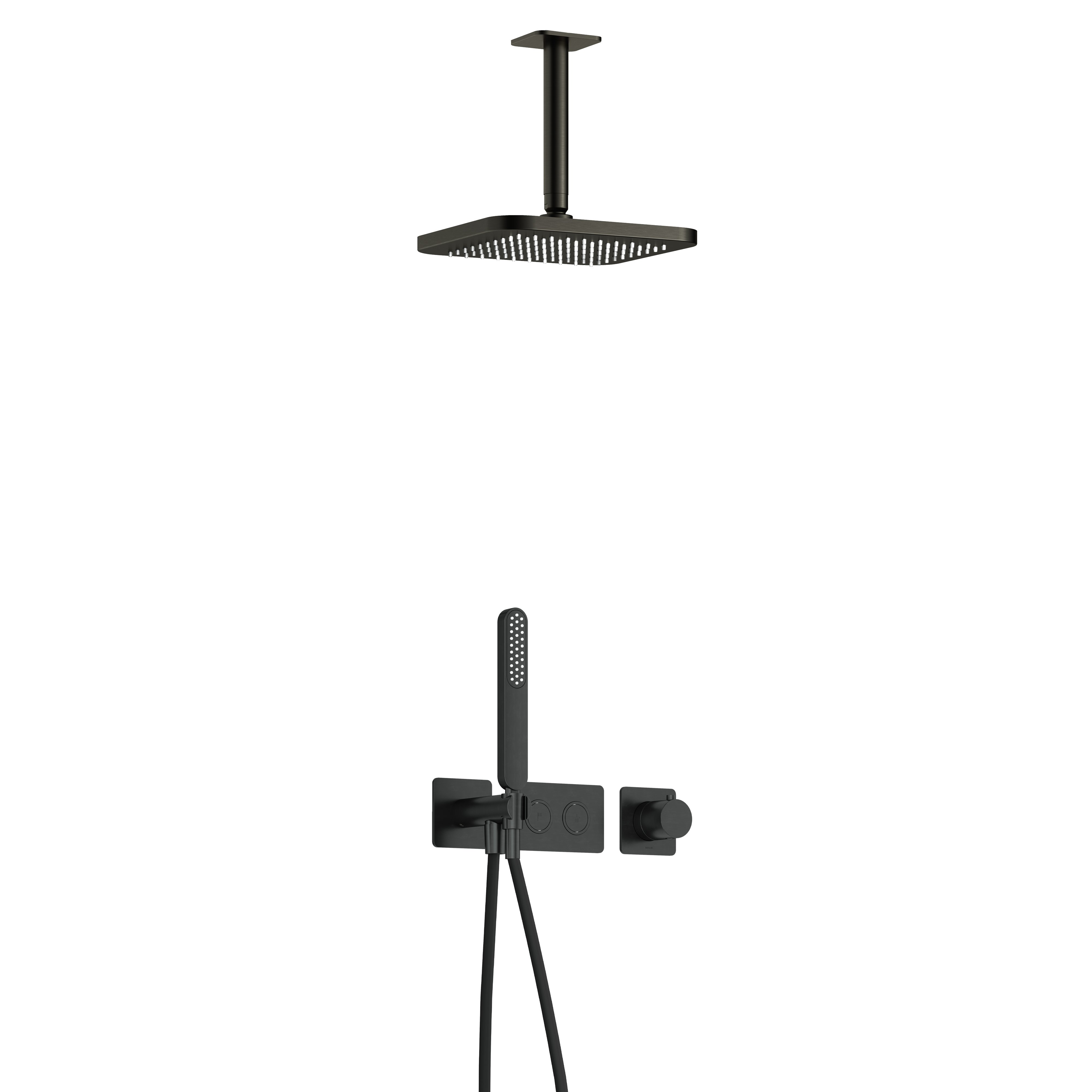 Hotbath Gal inbouwset m. 2 pushbuttons m. plaf. buis IBS41BGP2 Geborsteld Gunmetal PVD