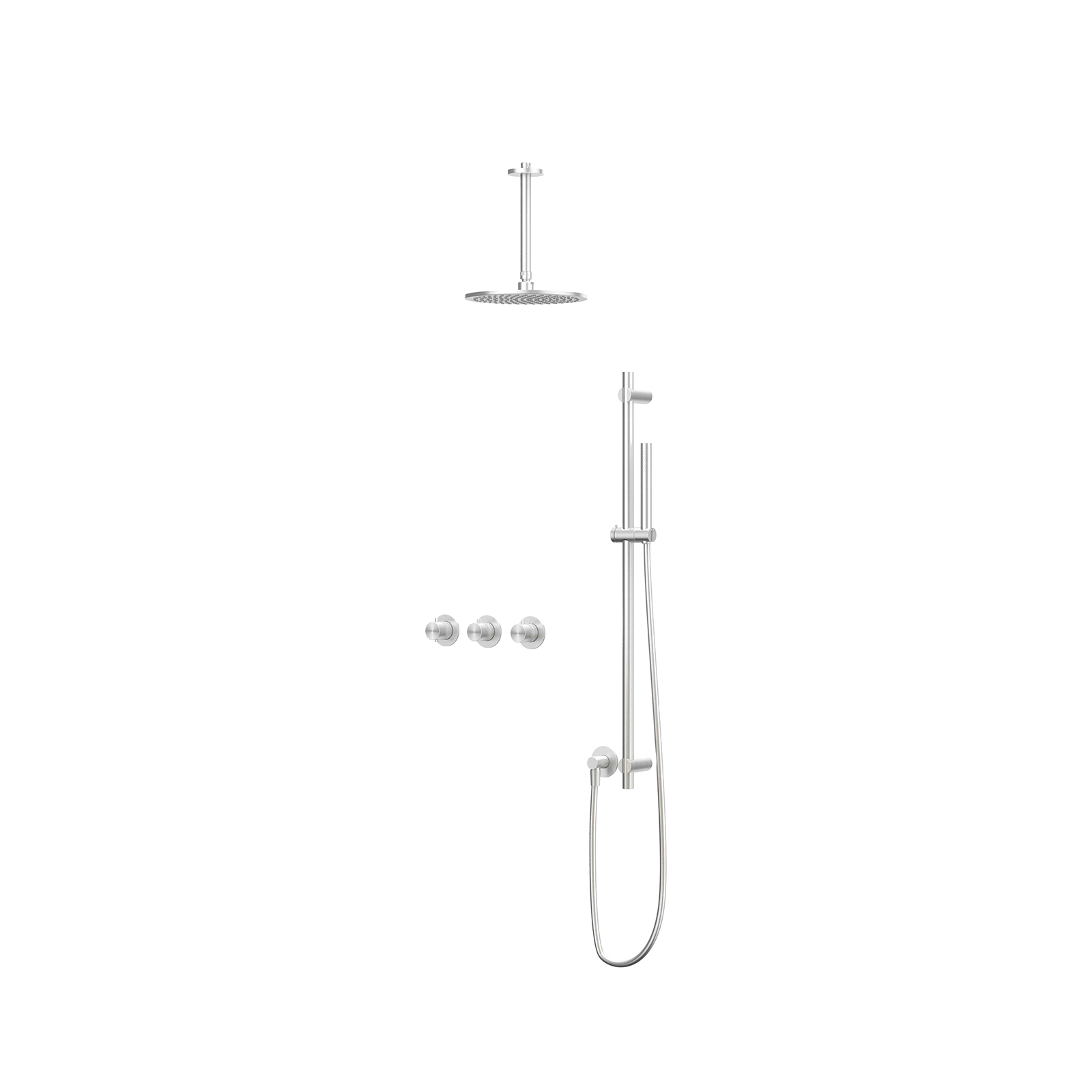 IVY Concord Inbouwset 2 stopkr.  plaf-20 25cm me glijst.  en staafhdd CSC4IXABBB RVS316 gebr.