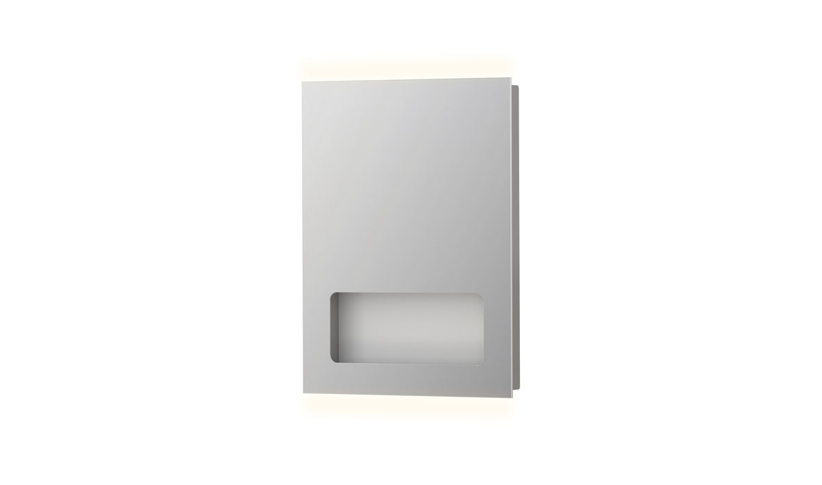 INK SP8 spiegel met geintegreerd planchet en LED verl. onder/boven en binnenzijde 8408100 Alu H800xB600xD80