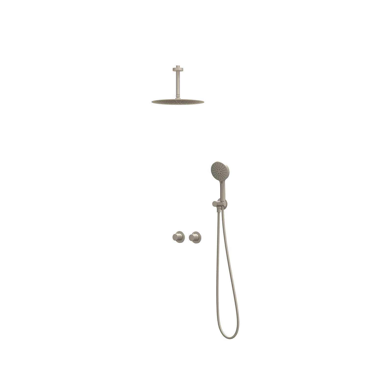 IVY Nexus set 2-weg st.omst. 15cm pl.b. R30cm verst. steun m. geint. uitl. slang 150cm + 3-st. hd. CSN3GNBCBC Geborsteld nickel PVD