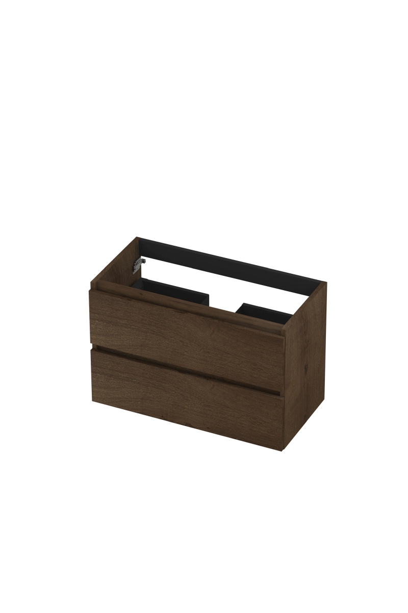 INK Fineer onderkast 2L gr.loos houten keerlijst fineer 1221712 Chocolate H520xB800xD400