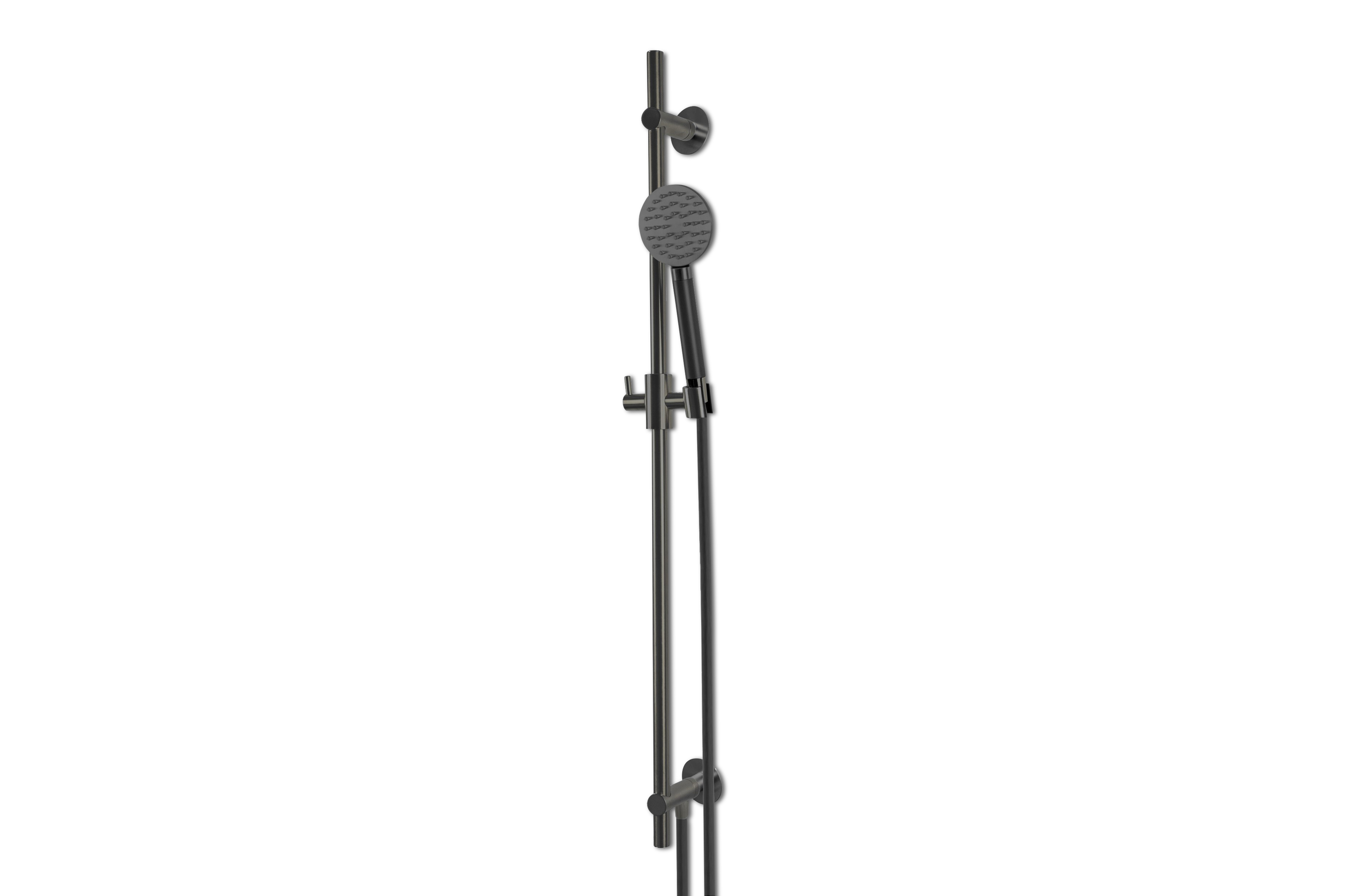 Lagoo Garda Glijstang messing m. ge┤ntegreerde wateruitlaat en handdouche rond G5222GM Gun Metal PVD