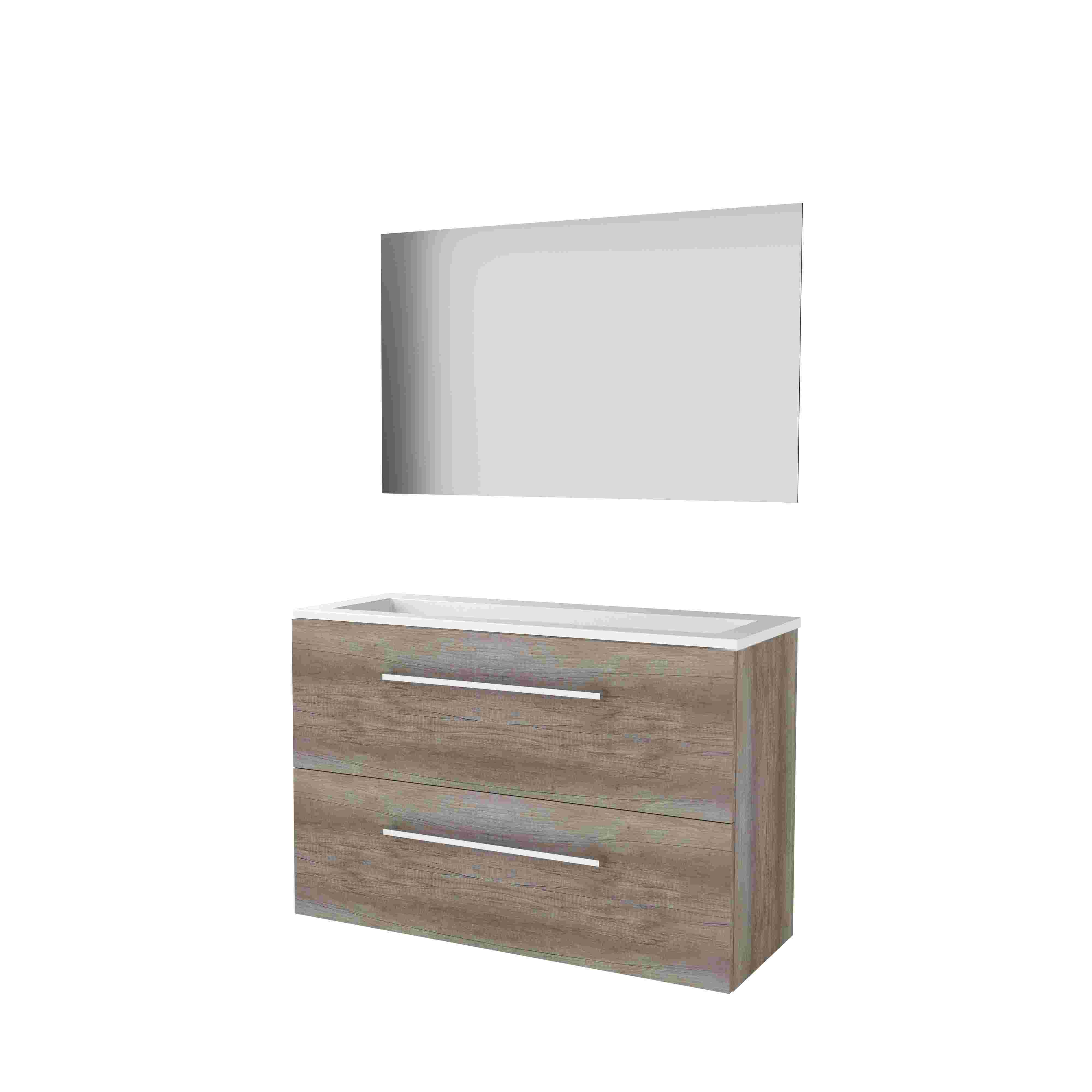 Basic Ultimate 39 onderk. m. gr. incl. 2 la + Acryl wast. z. krgt. incl. spg. m. LED ind. o+b B1000xD390 Scotch Oak / 1813914