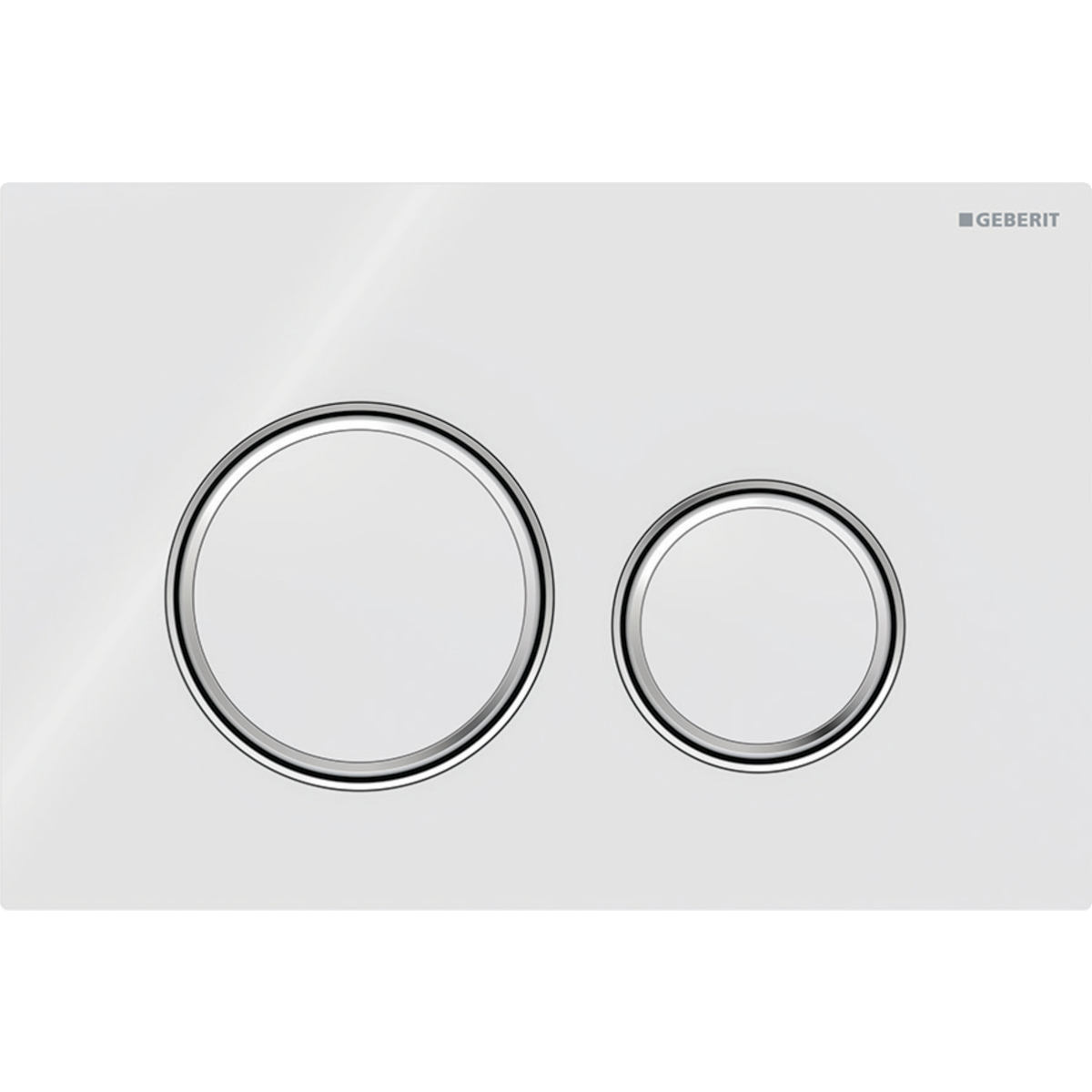 Geberit Sigma50 bedieningsplaat 2- toets round chroom - glas wit 115.884.SI.1