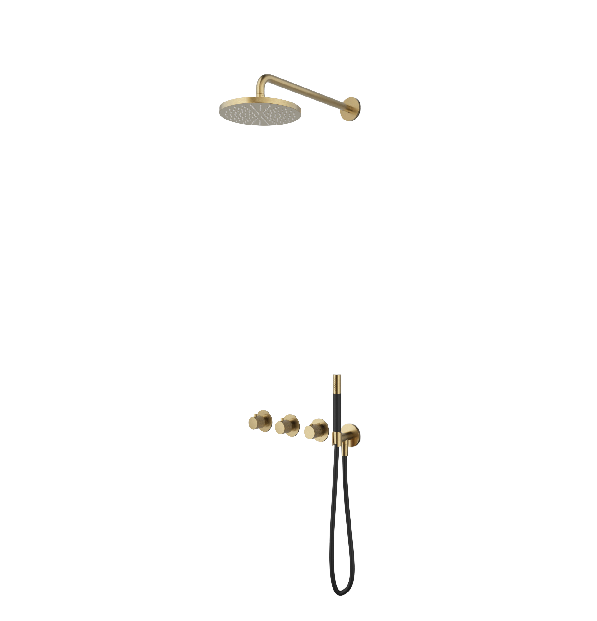 Hotbath Cobber X IBS CX7067 m. 2 stopkr. m. 15cm plaf.b. 25cm hoofdd. IBSX70BBP24 Geborsteld messing PVD
