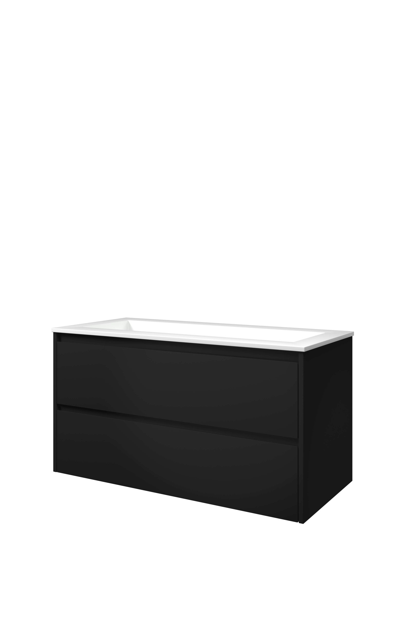 Proline set polystone Elegant wast. z. krgt. en onderk. sym. AGWB1000MZ Mat zwart/Glans wit H540xB1000xD460