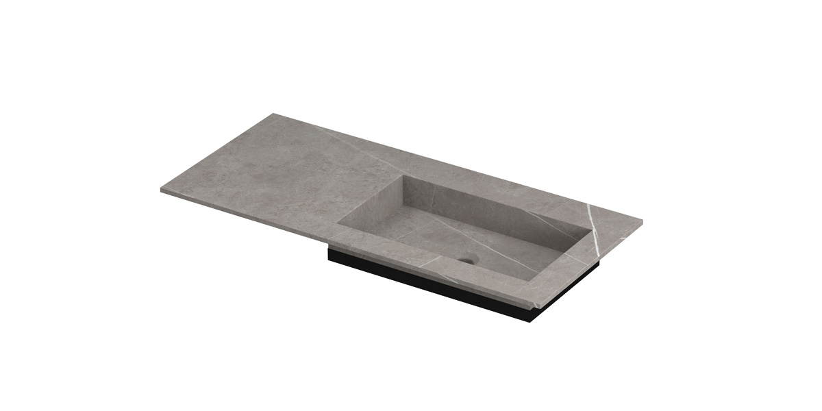 INK Post wast. keramische slab envelop bak R zonder krgt. H10xB1000xD450 Armani grey mat / 210181