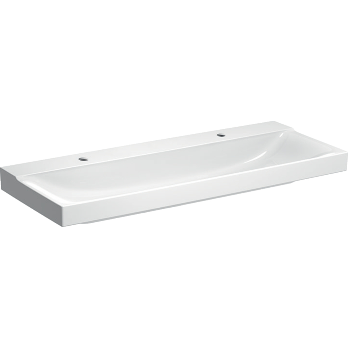 Geberit Xeno2 wastafel 120x48cm m. kraangat link en rechts z.overl. 500.550.01.1 wit