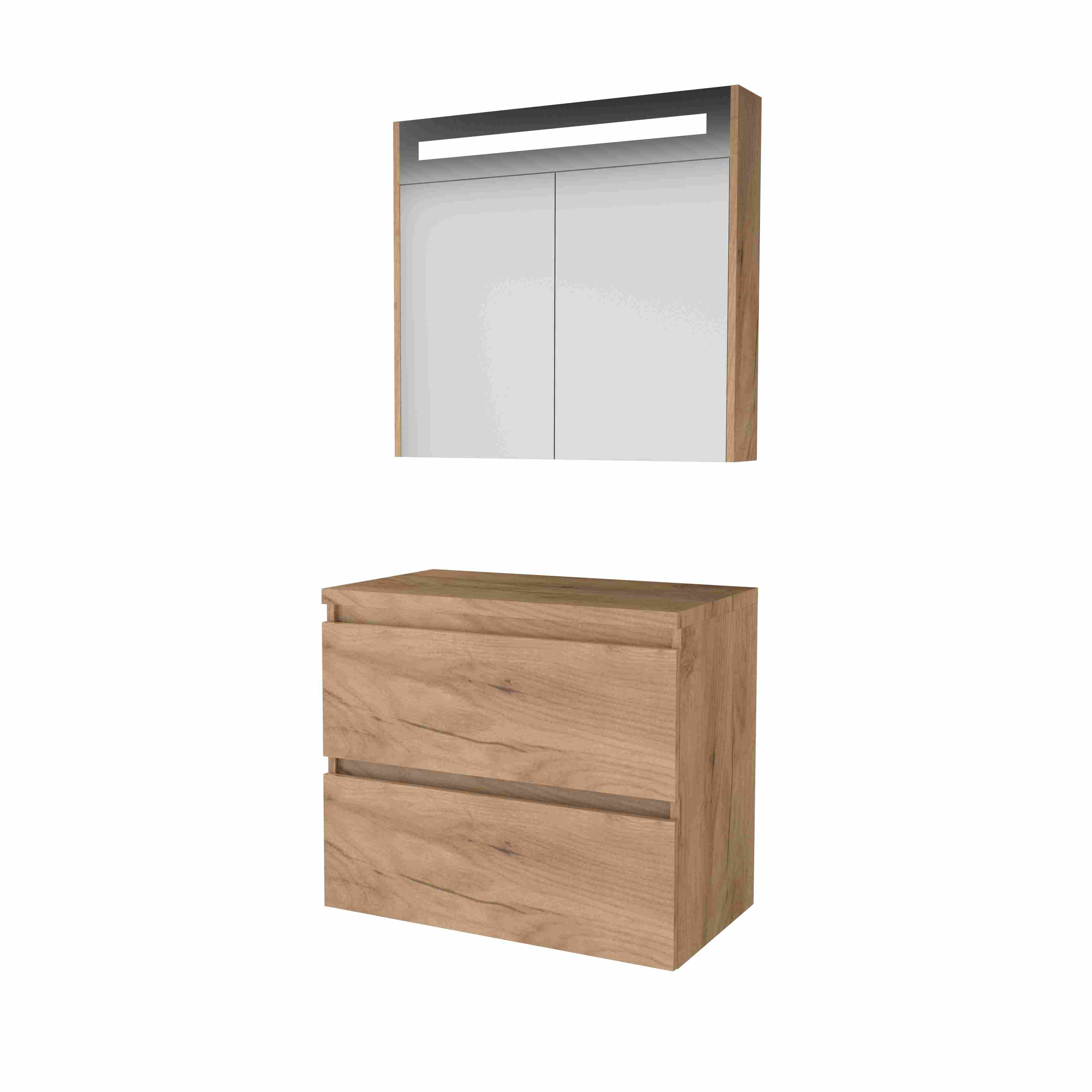 Basic Prem. 46 onderk. GL incl. 2 la + afdekplaat incl. sp.kast m. geint. Led B800xD460 Whisky Oak / 1813535