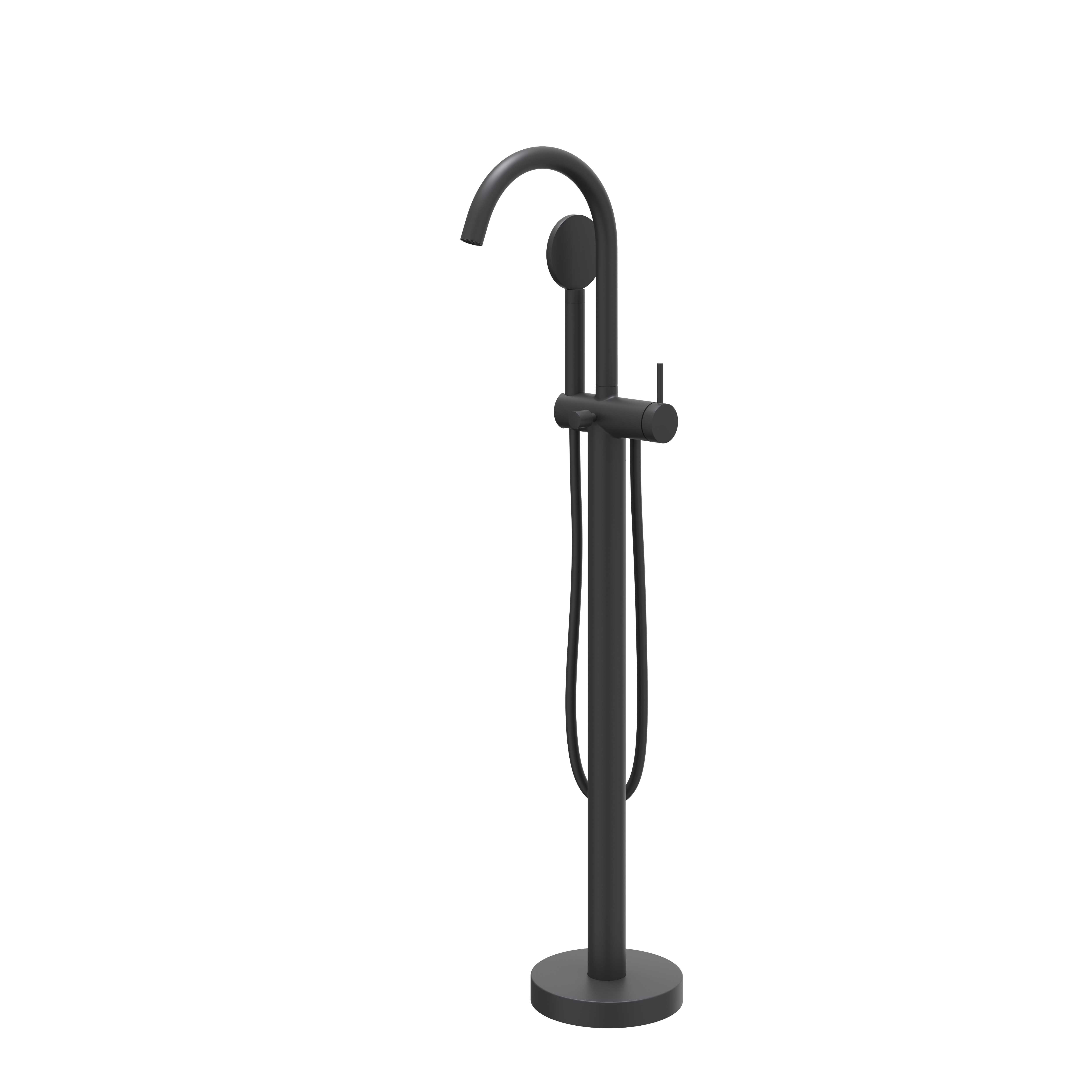 IVY Bond Badkraan vrijstaand m/draaibare uitloop en satin spray handd 6303002 Mat zwart PED