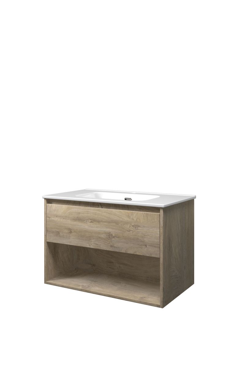 Proline set porselein Elegant wast. met 1 krgt. en onderk. met schap TGWA801RO Raw oak/Glans wit H540xB800xD460