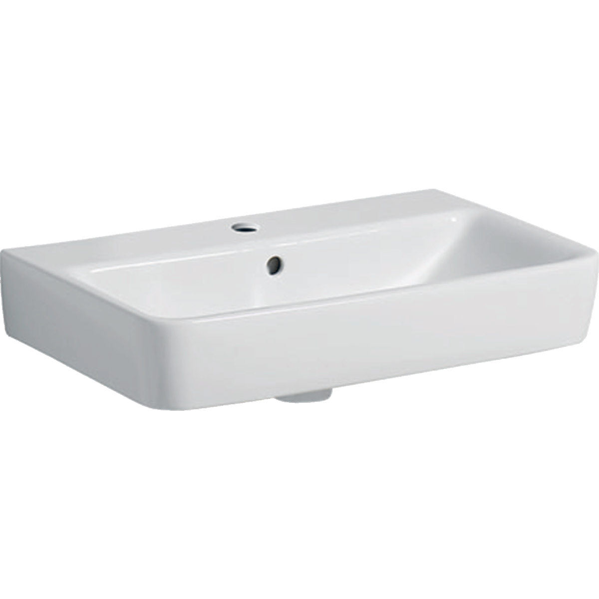 Geberit Renova compact wastafel 60x37cm m.krgt. m.overl. 226160600 Wit KeraTect