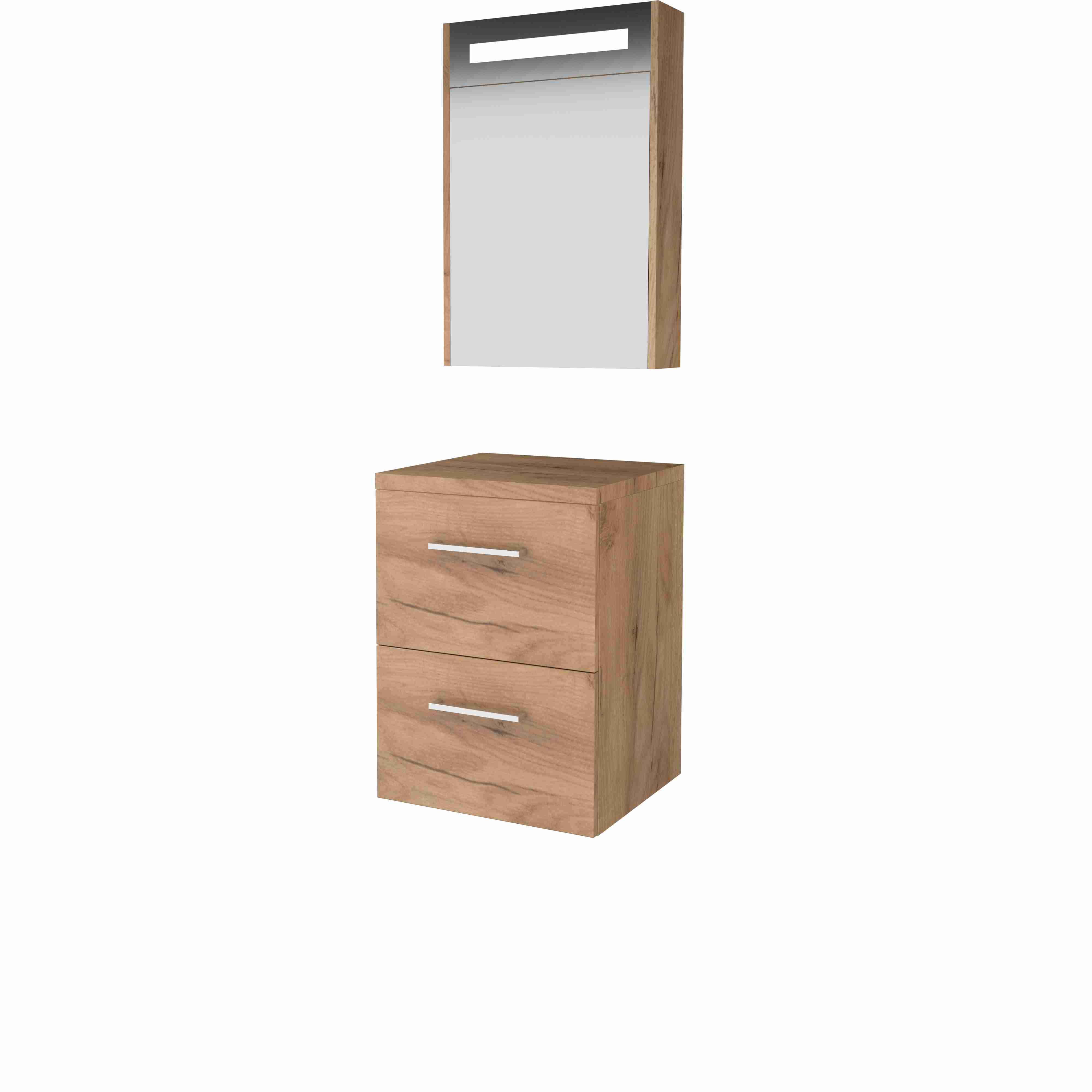 Basic Prem. 46 onderk. m. gr. incl. 2 la + afdekplaat incl. sp.kast m. geint. Led B500xD460 Whisky Oak / 1813655