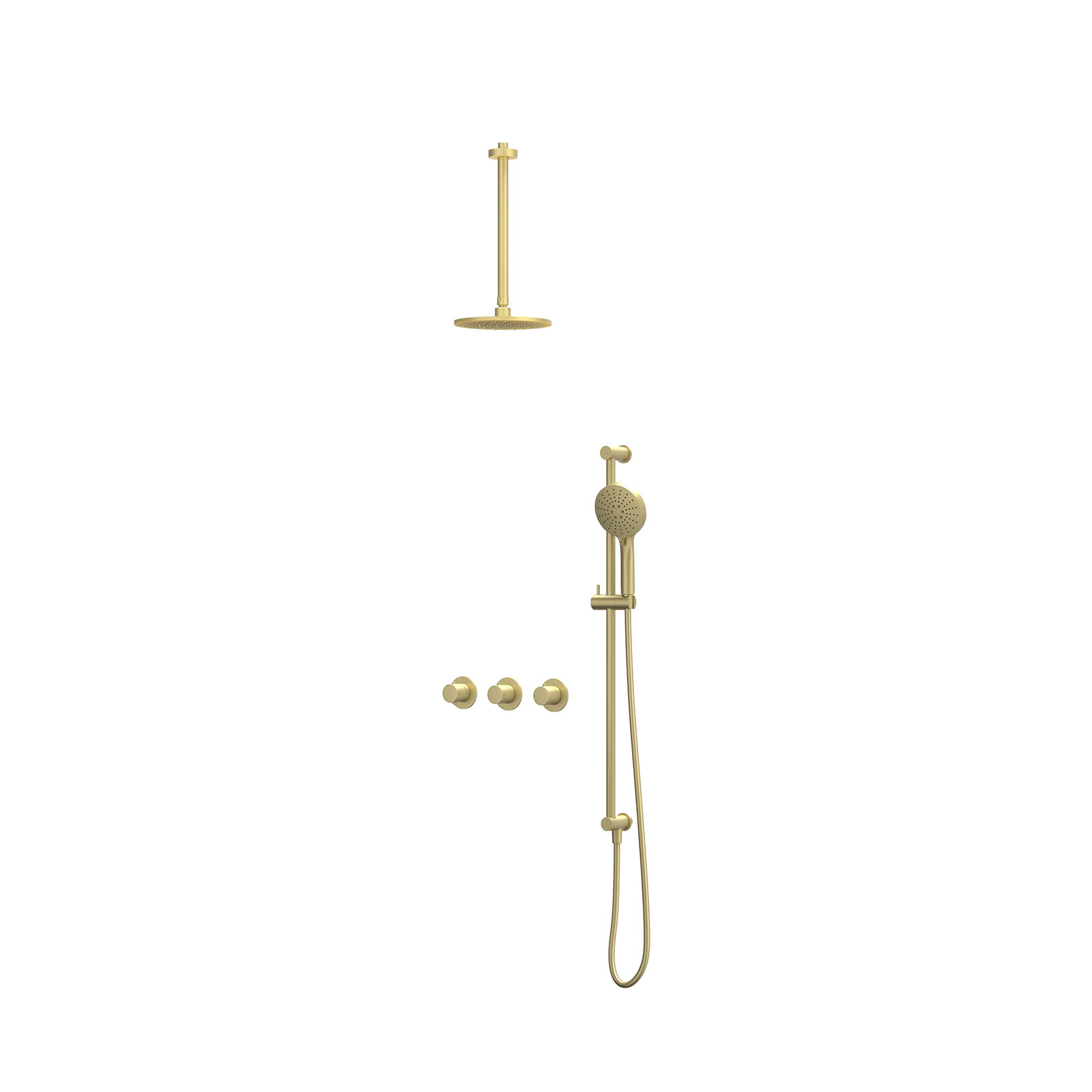 IVY Bond Inbouwset 2 stopkr.  plaf-30 20cm me glijst.  en 3-st handd CSB4MPBDCB gebr. mat goud PVD