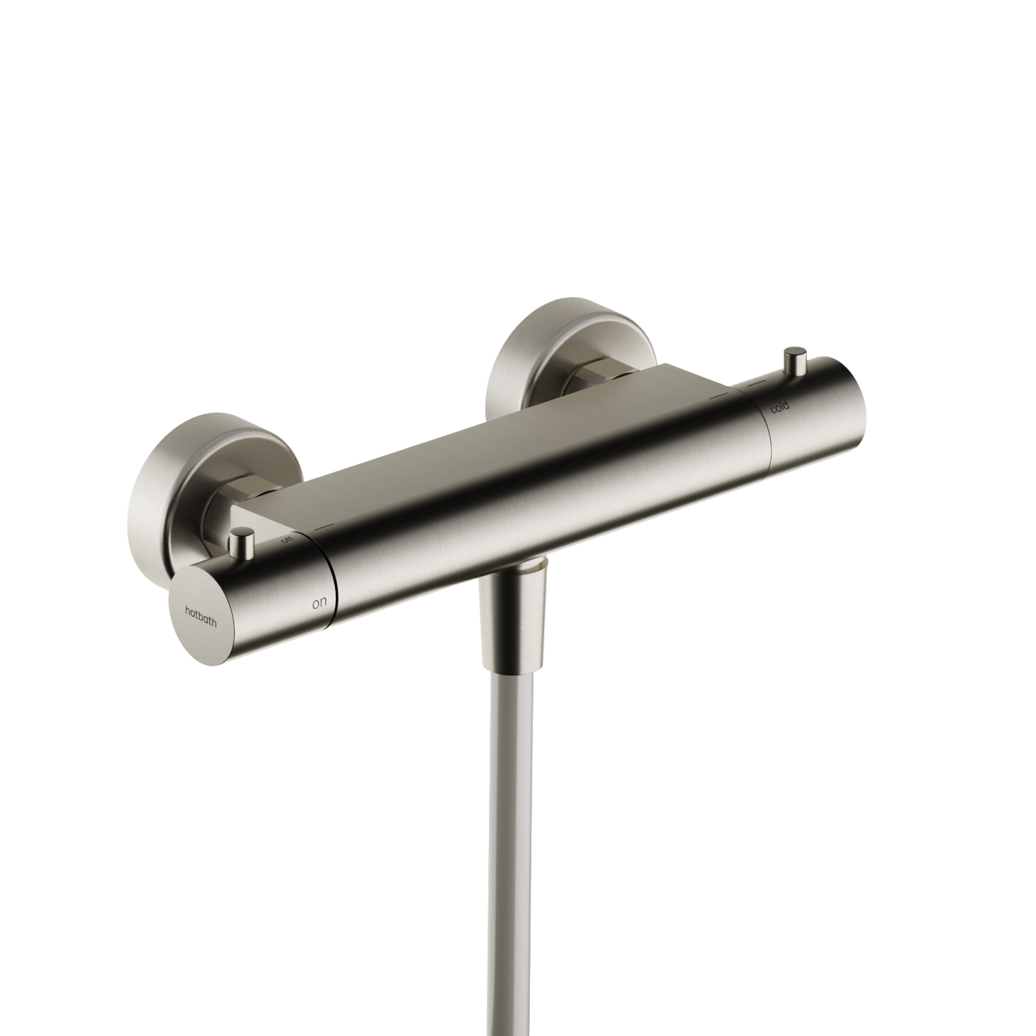 Hotbath Ace thermostatische douchemengkraan m. 1/2 doucheslang onderaansluiting AC008GN Geborsteld Nikkel