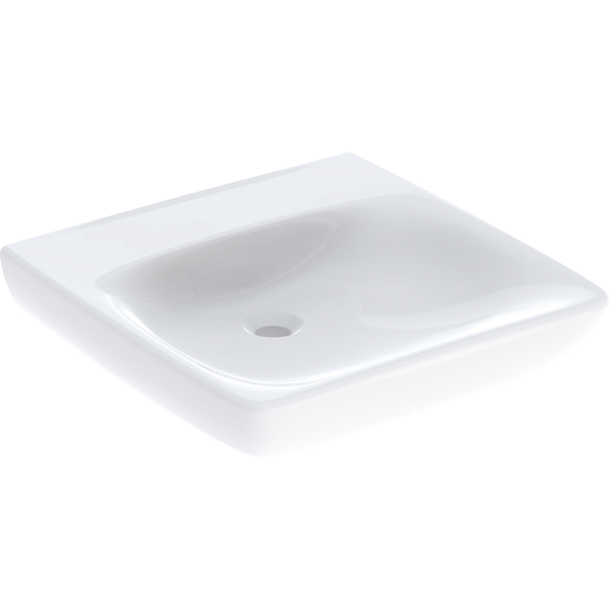 Geberit 300 Comfort wastafel MIVA 55x55cm z.krgt. z.overl. S8340406000G Wit