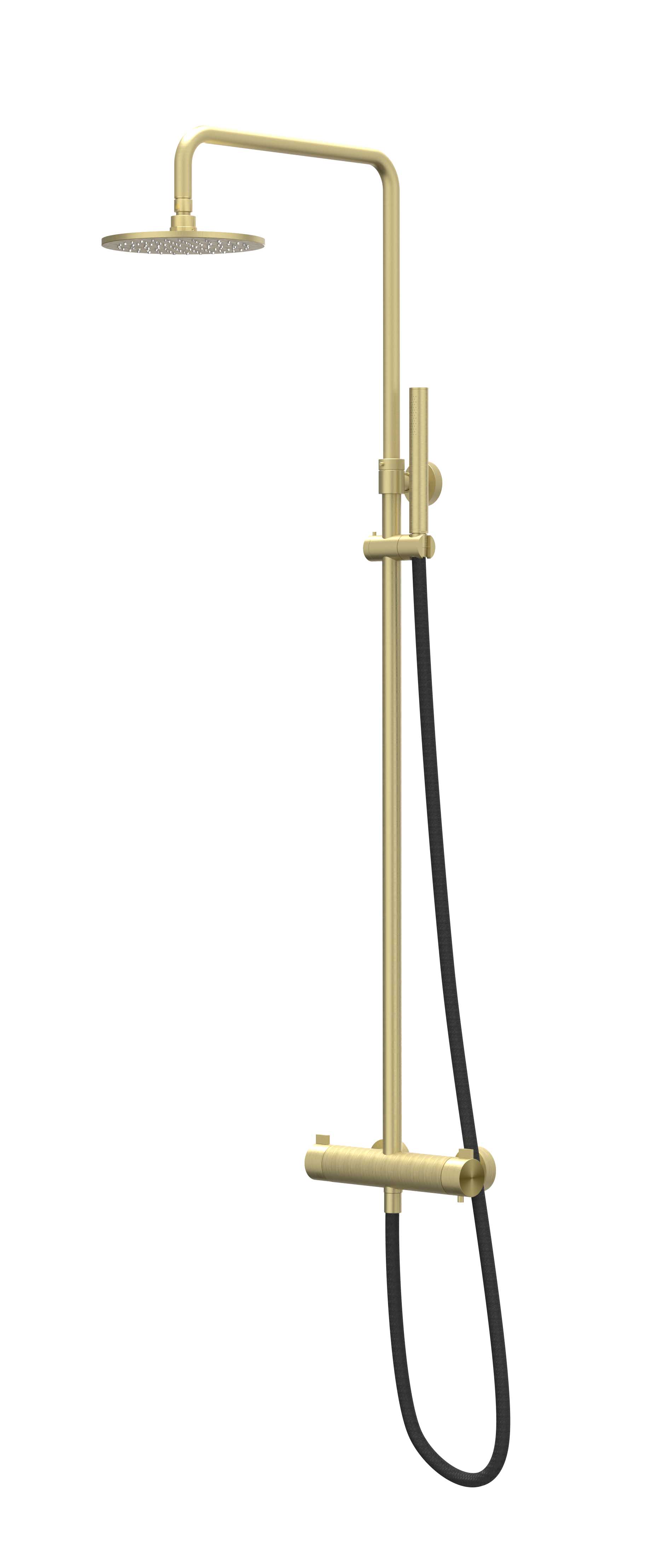 IVY Tribe Doucheset opbouw set R20cm me en staafmodel CST1IMPAA RVS316 gebr. mat goud PVD
