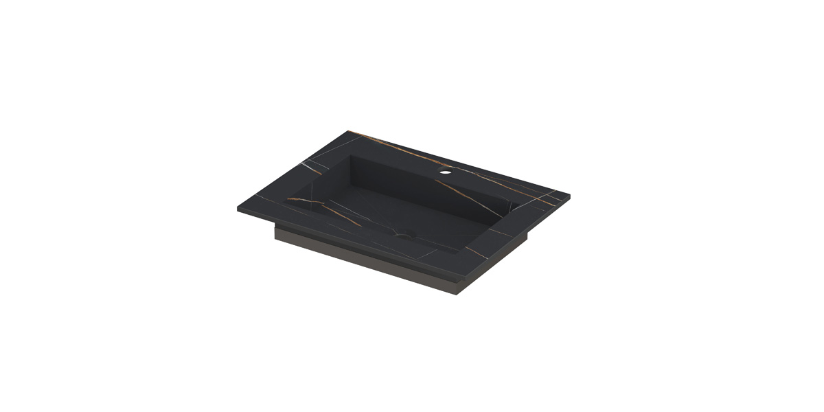 INK Post wast. keramische slab envelop bak m. 1 krgt. H10xB600xD450 Lauren black mat / 210012