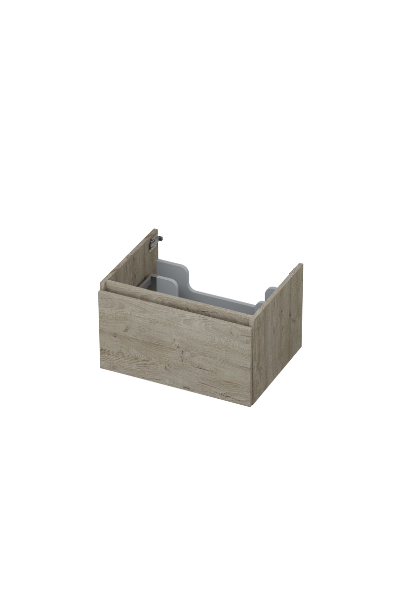 INK onderk. 1 lade greepl. met houten keerlijst 1257509 Greige eiken H350xB600xD450