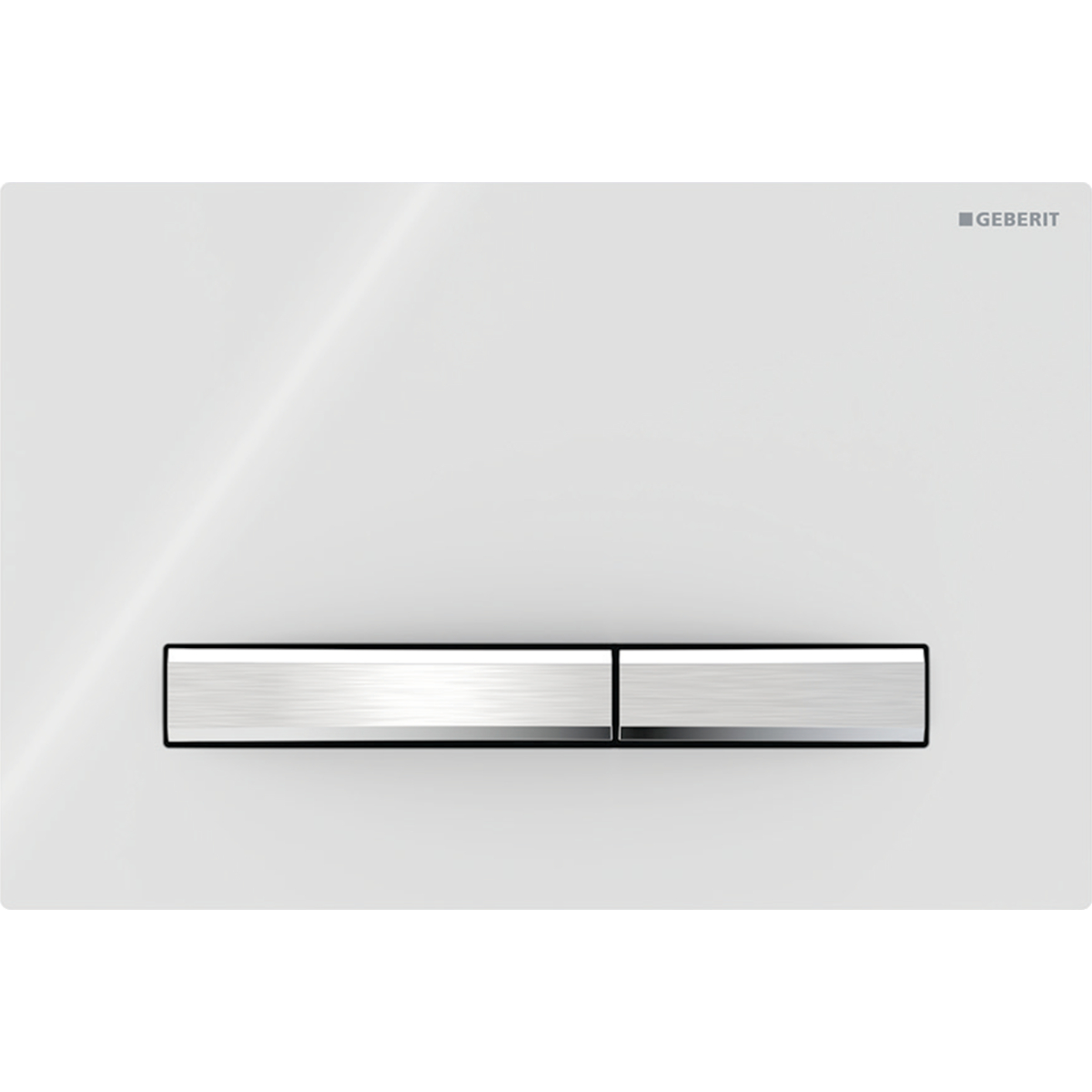 Geberit Sigma50 bedieningsplaat 2- toets square wit - chroom 115.788.11.2