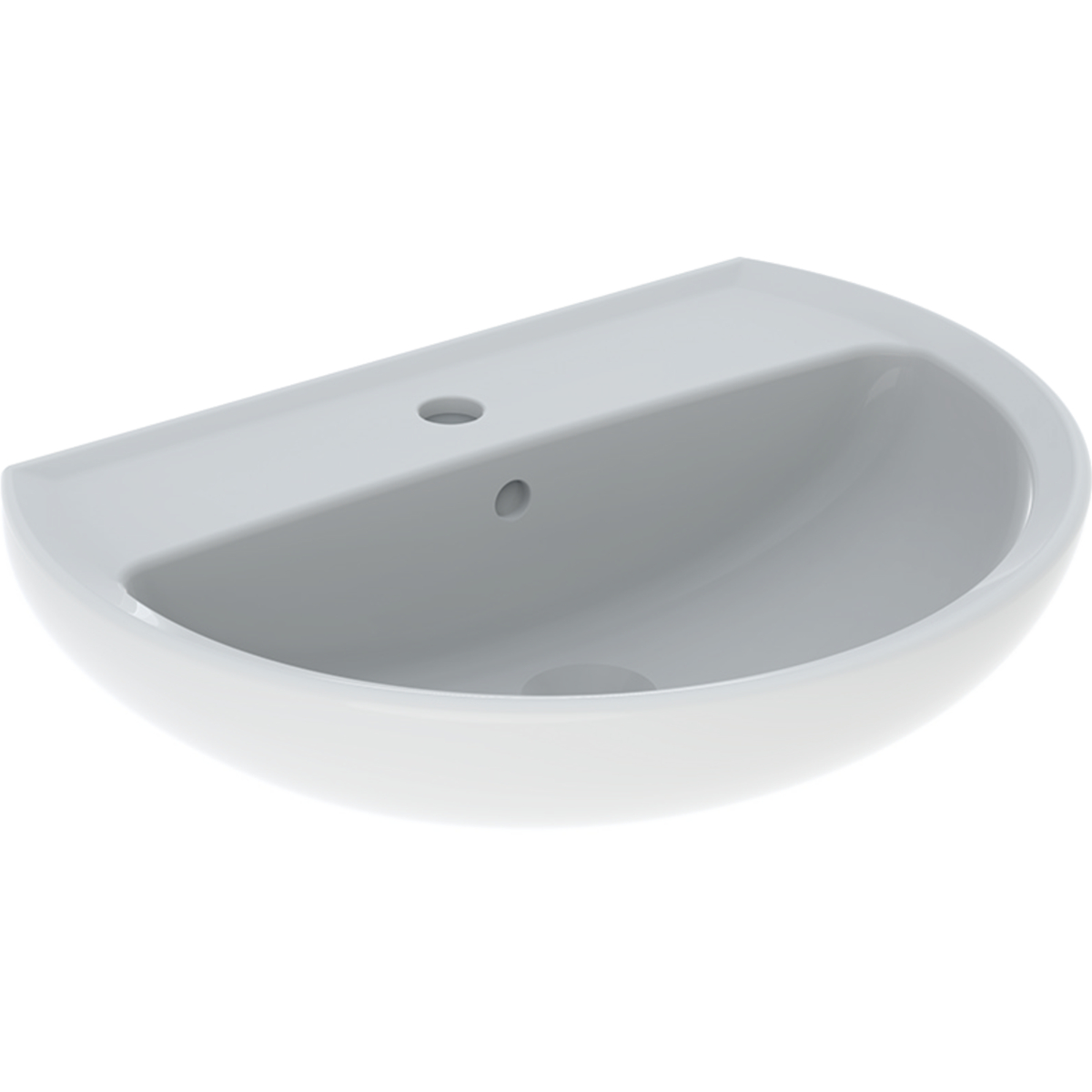 Geberit Bastia wastafel rond 60x45.5cm met kraangat met overloop wit 502.922.00.1