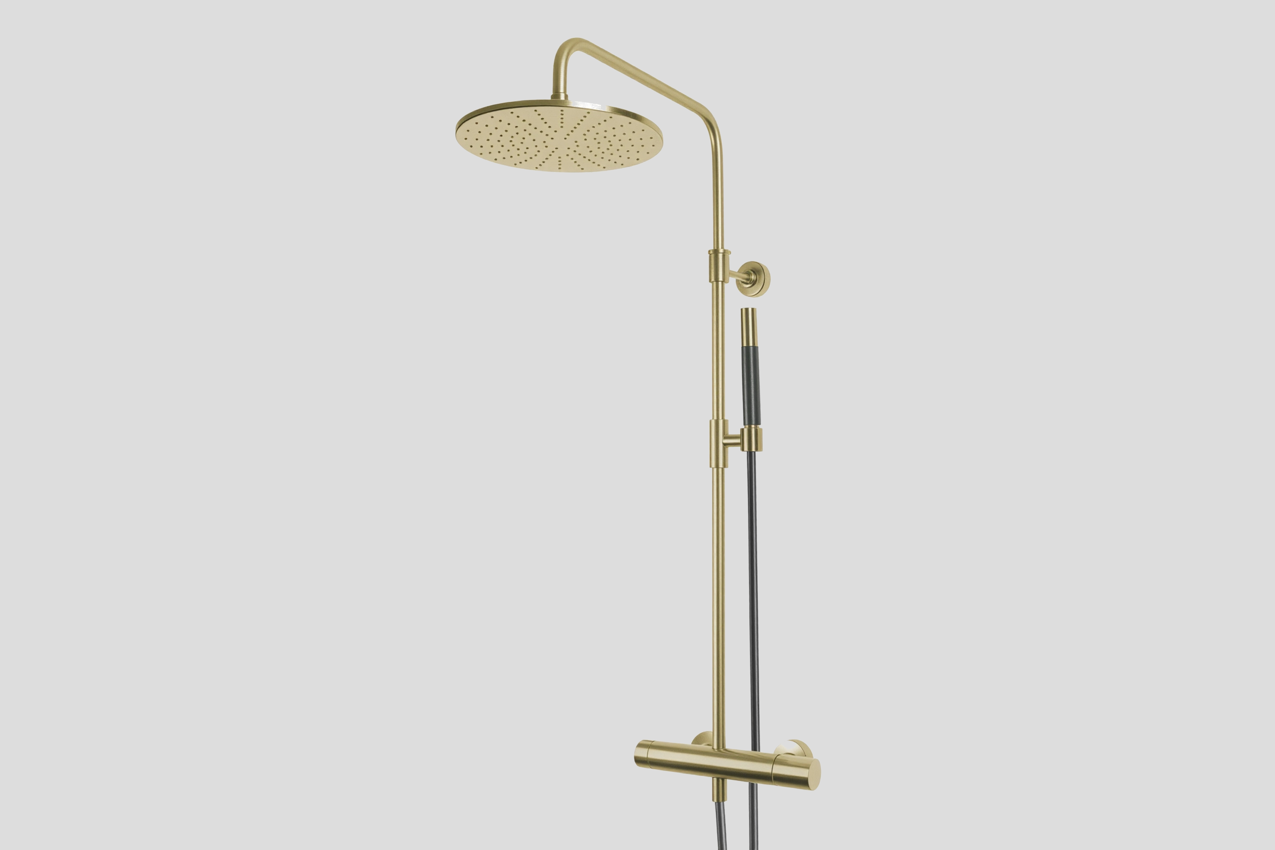 Lagoo Como Thermostatische douche set m. hoofddouche 250 mm en handdouche staaf CM5201PG Brushed Champagne PVD