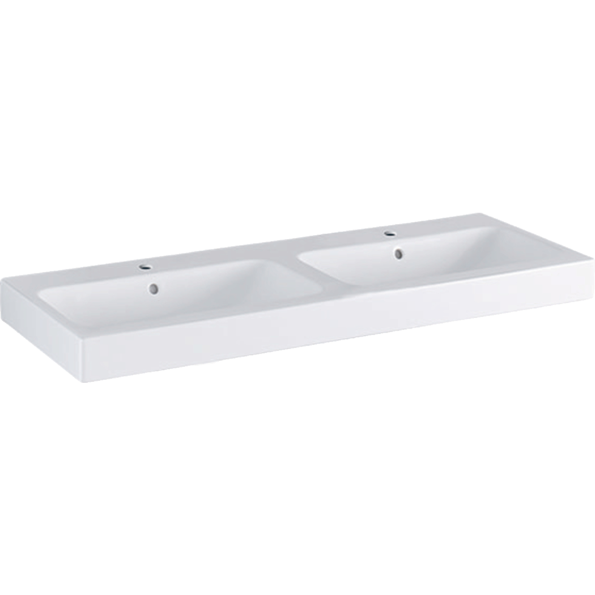 Geberit iCon dubbele wastafel 120x48.5cm m.krgt. m.overl. 124120600 Wit KeraTect