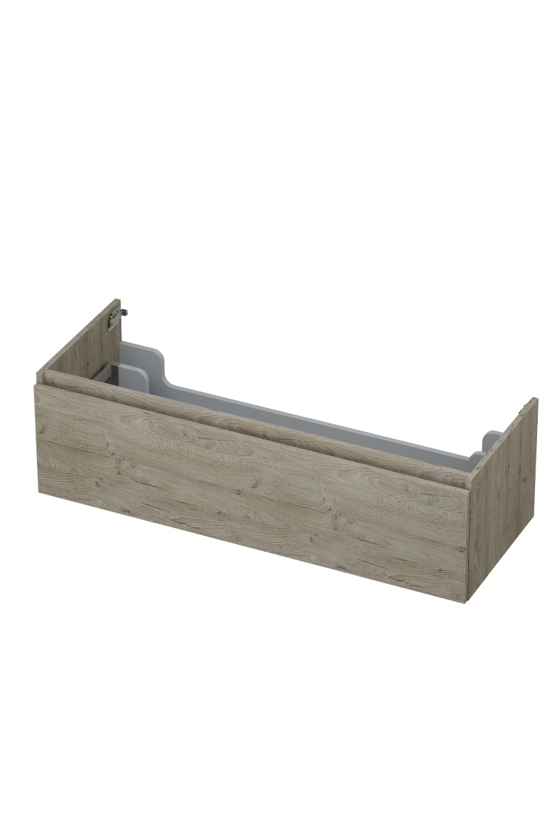 INK onderk. 1 lade greepl. met houten keerlijst 1257559 Greige eiken H350xB1200xD450