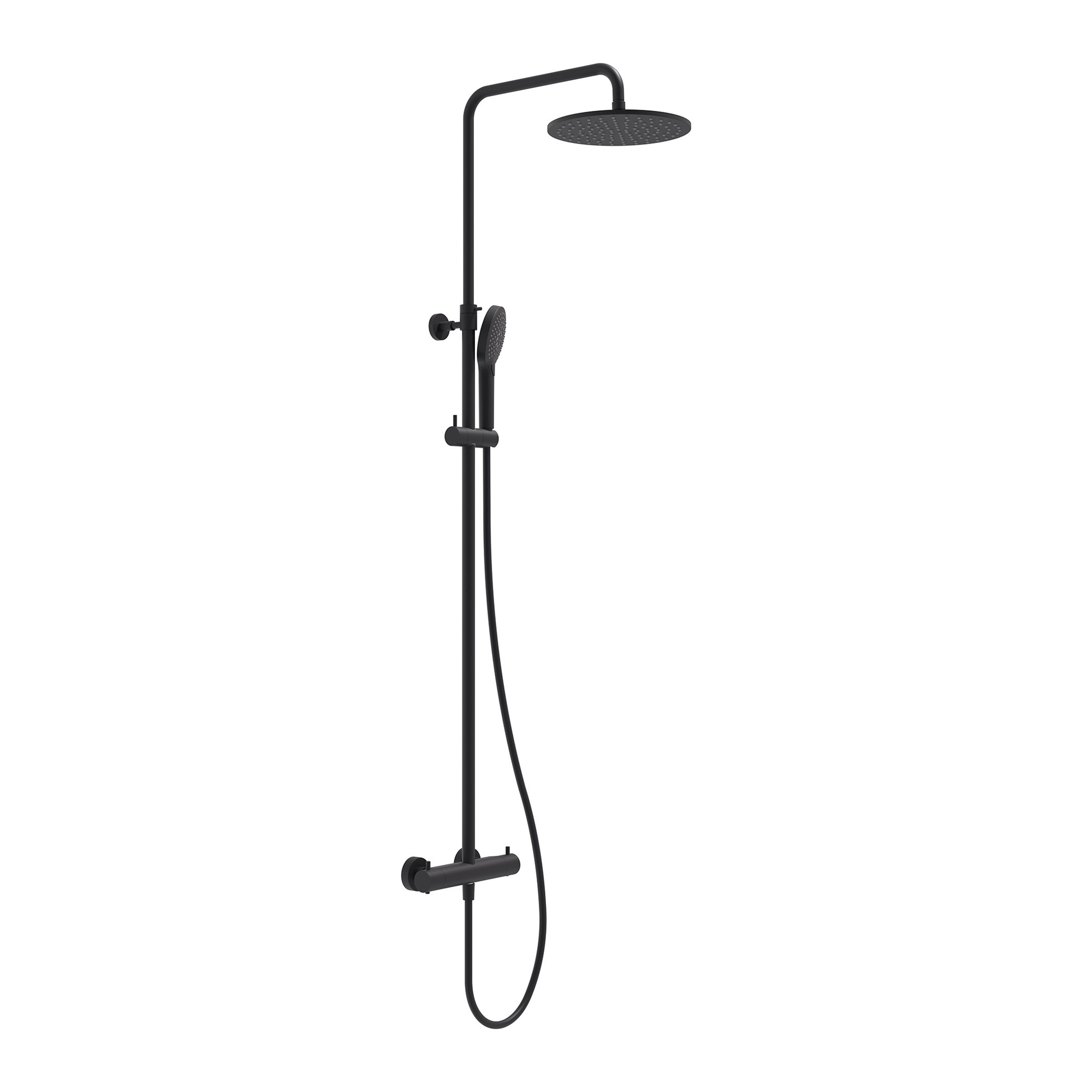 MAY Thermostatische regendoucheset opbouw 6801102 Mat zwart PED