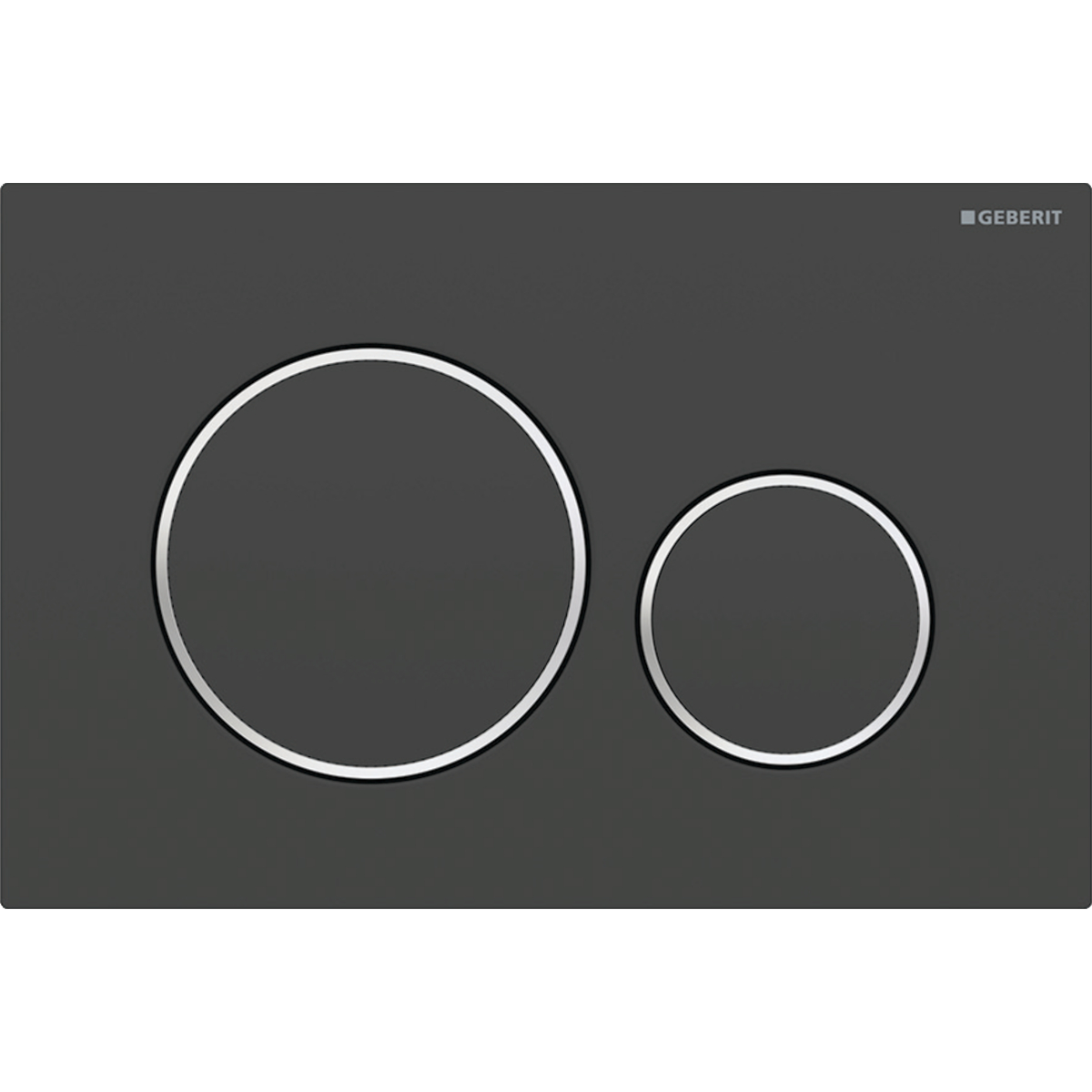 Geberit Sigma20 bedieningsplaat 2- toets round matzw - chroom - matzwart 115.882.14.1