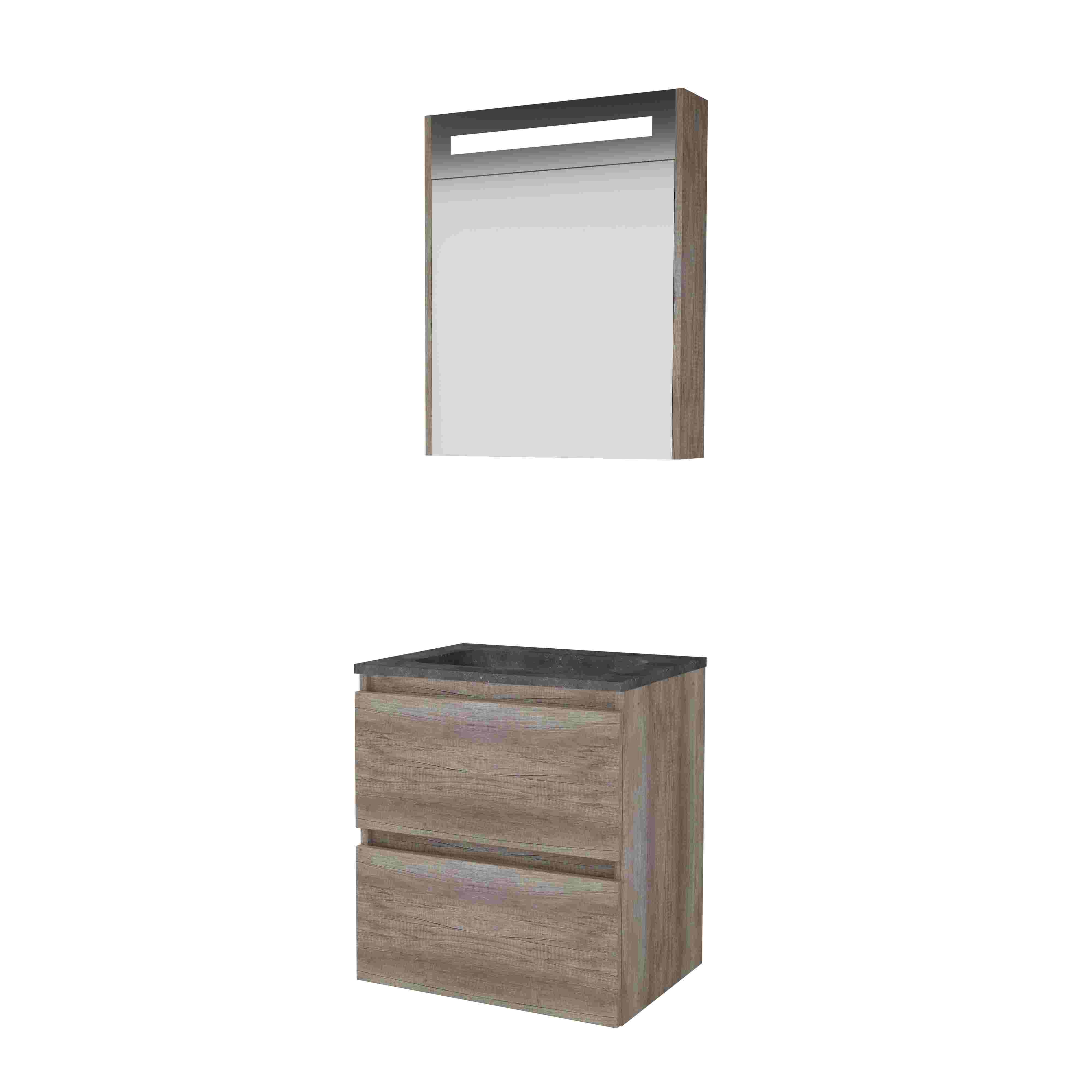 Basic Prem. 46 onderk. GL incl. 2 la + hardst. wast. z. krgt. incl. sp.kast m. geint. Led B600xD460 Scotch Oak / 1813182