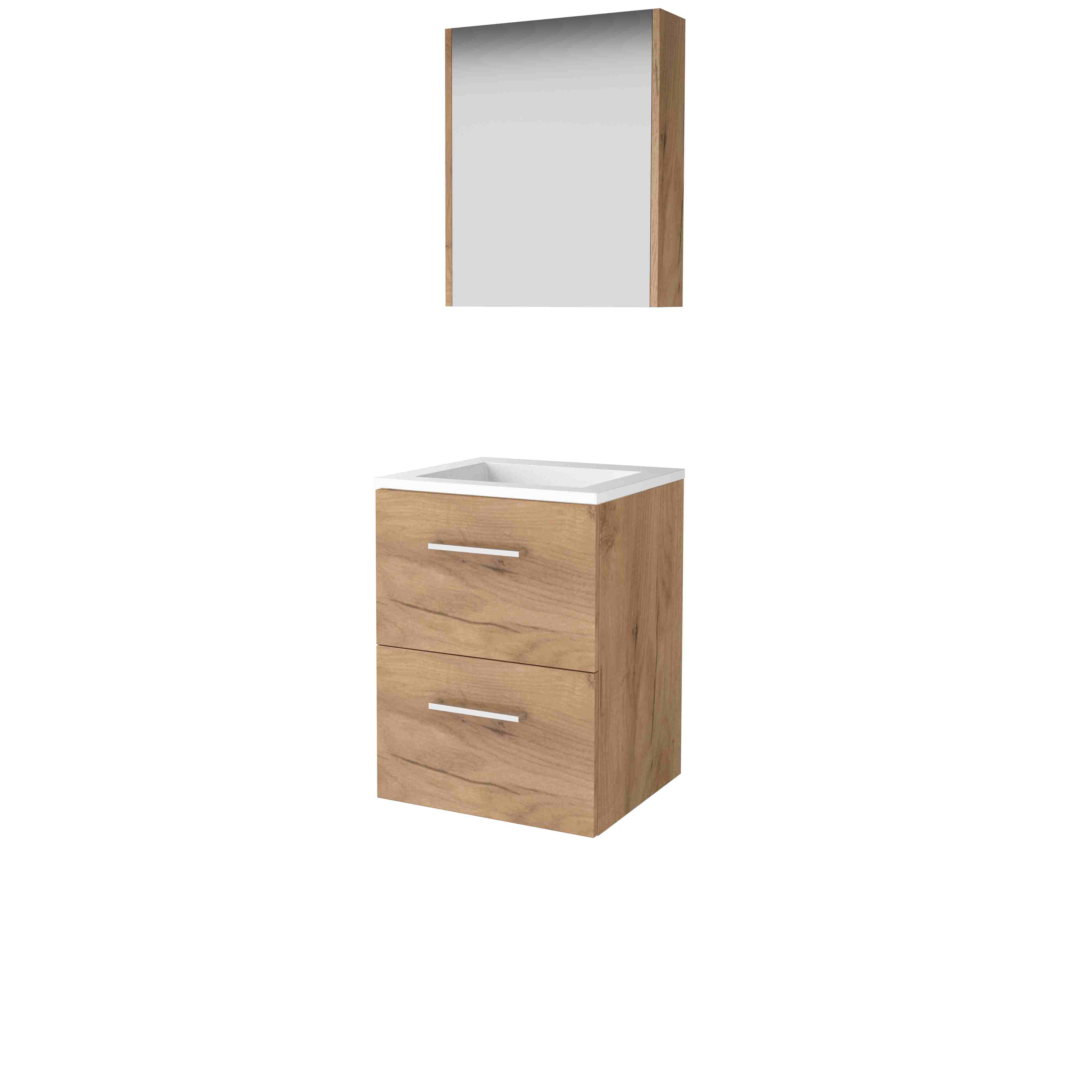Basic Comfort 46 set 50x46cm met gr. 2 la Acryl wast. 0 krgt. incl. kast C46GR50A0WO Whisky Oak