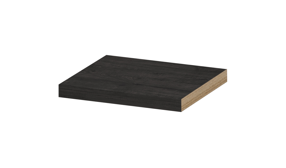 INK wandplank in dekor dikte 35mm voorzijde afgekant tbv nis 1258893 Houtskool eiken H35xB400xD350